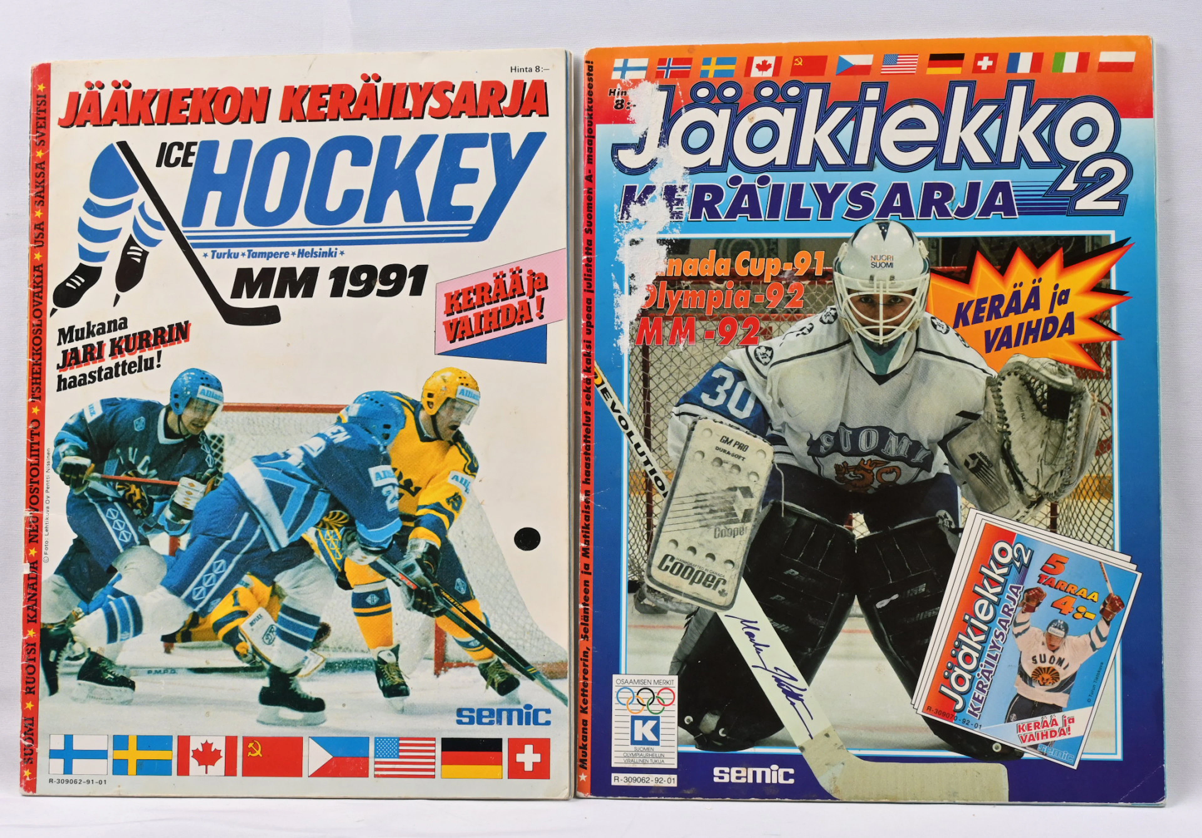 Semic sticker books 1991 and 1992, both full and the stickers neatly