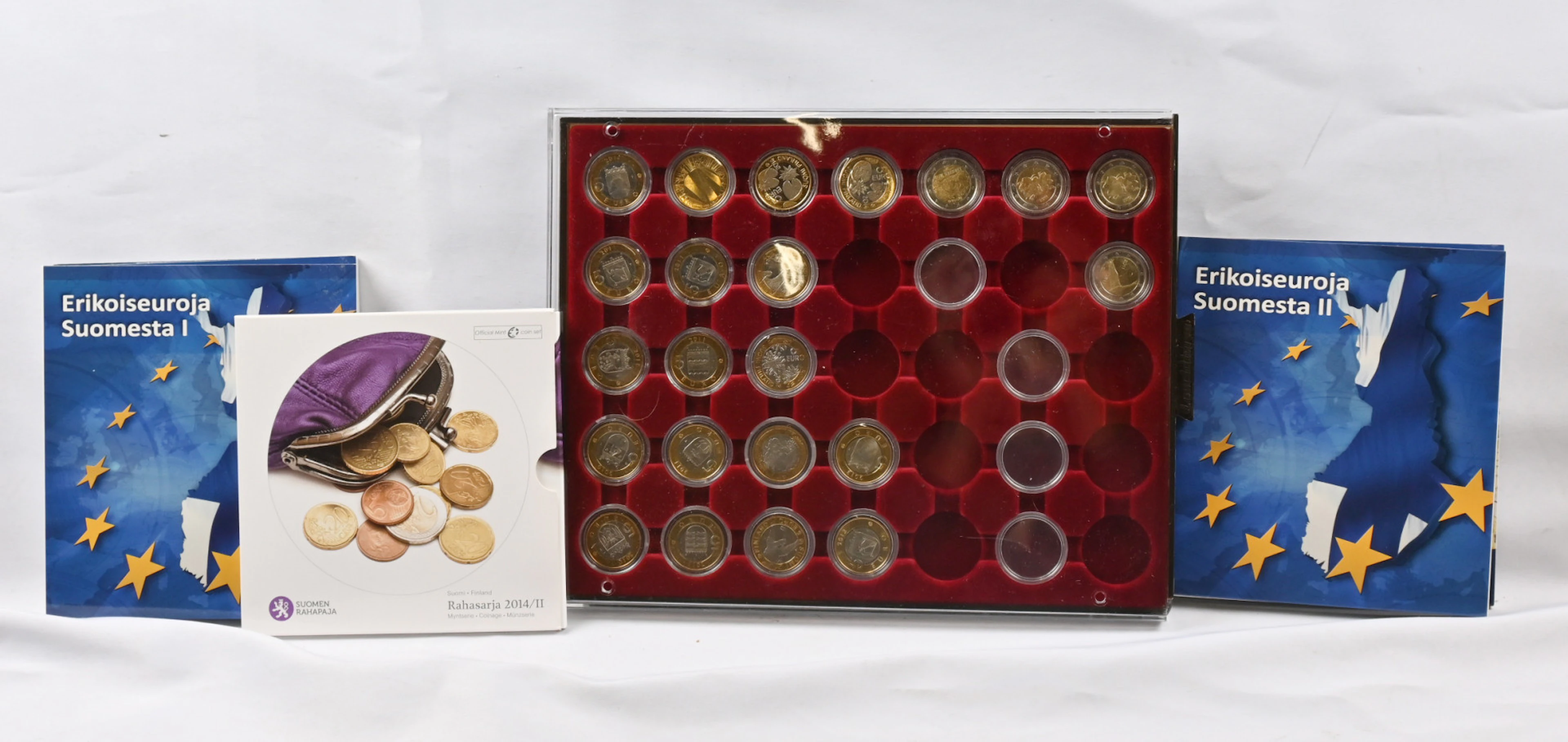 Collection lot of 2€ coins 15 pieces, 5€ coins 18 pieces and 2014/II set