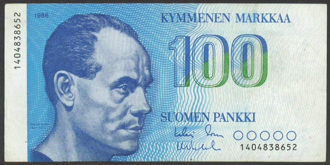 1986 10 markka banknote altered to 100 markka - unusual forgery!