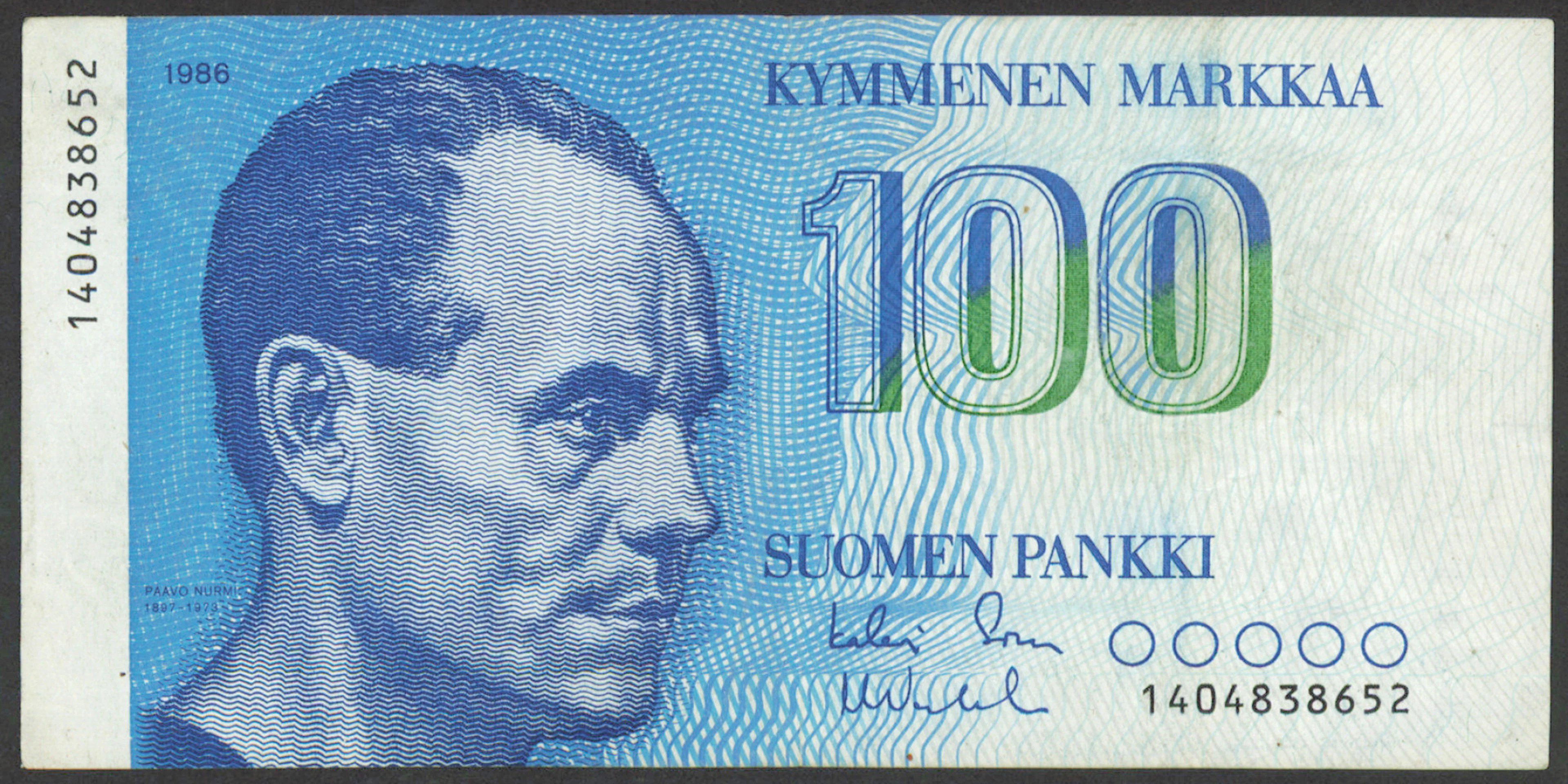 1986 10 markka banknote altered to 100 markka - unusual forgery!