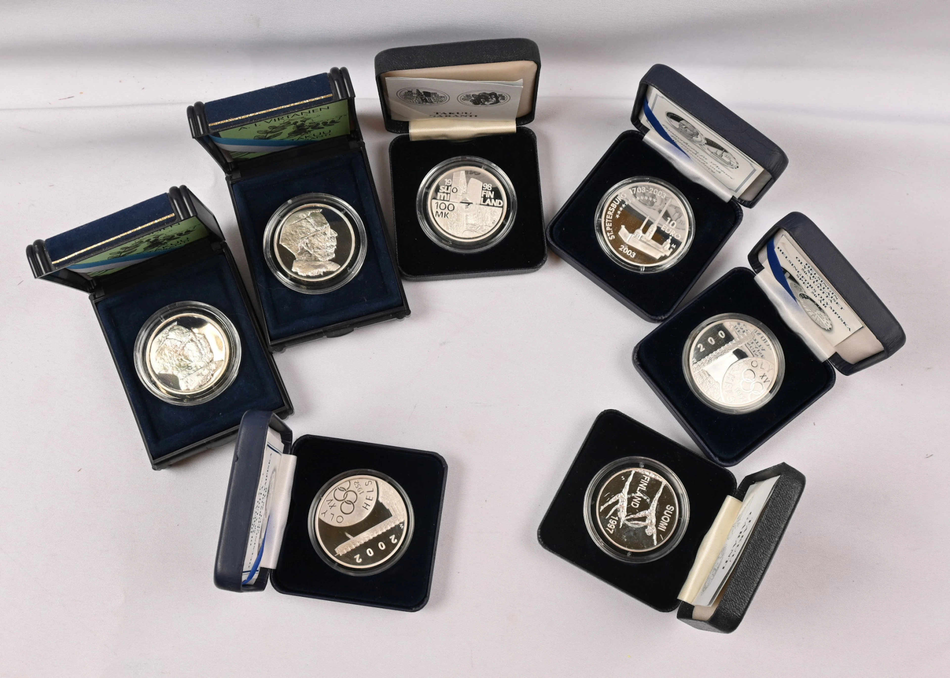1995 - 2003 Proof commemorative coins five different, seven in total.