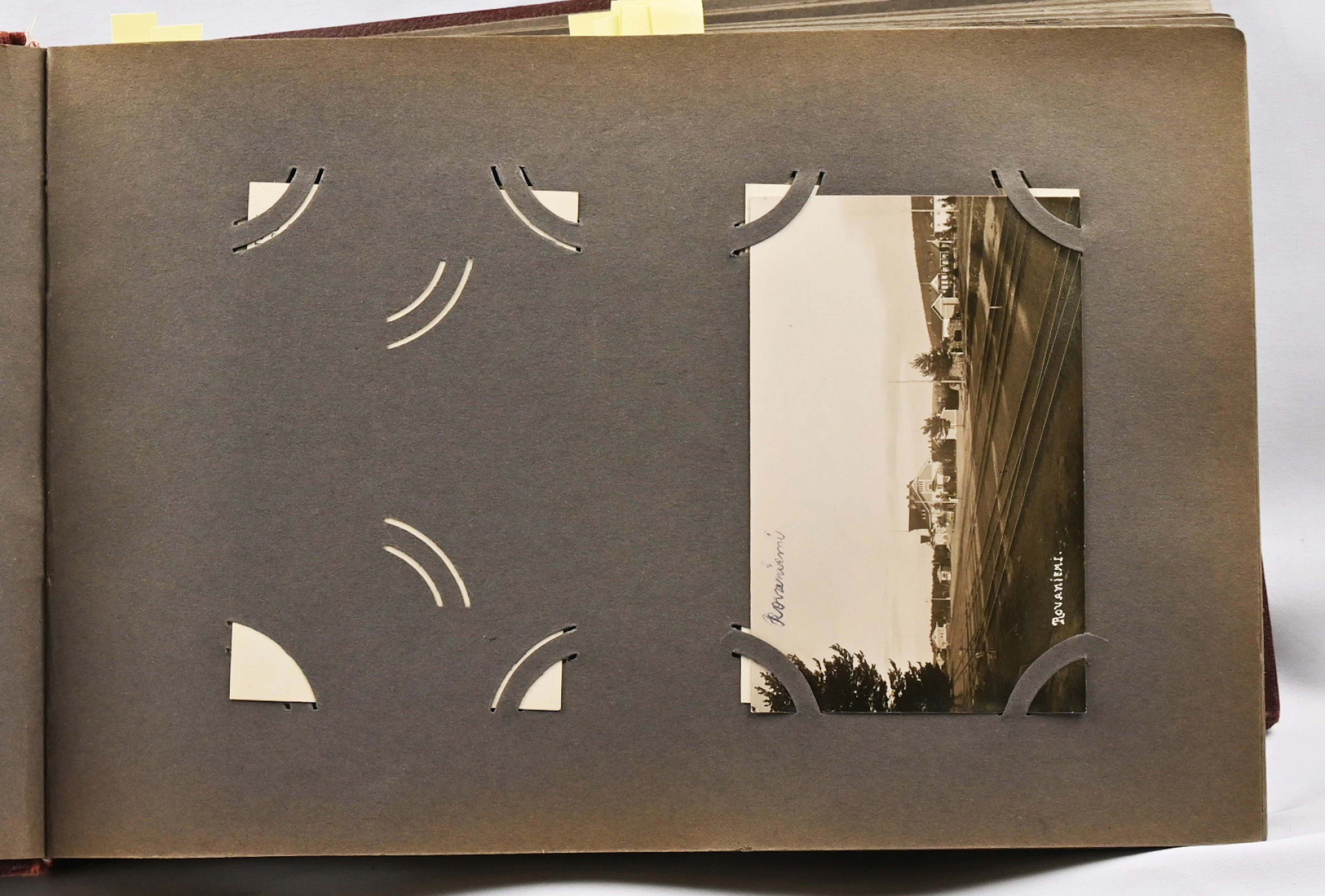 Old album with Finnish and foreign cards and some photos without backside