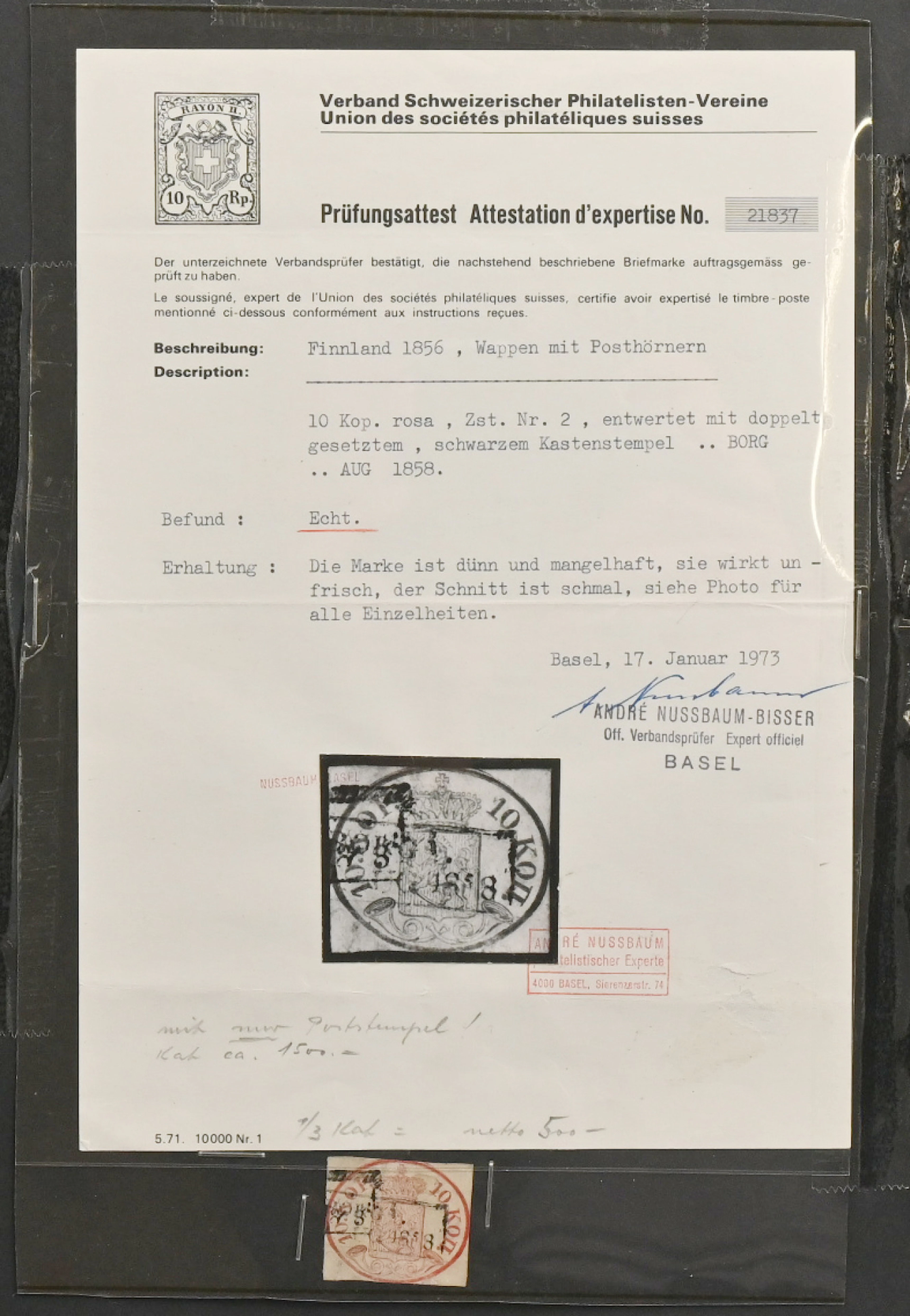 From 1856 onwards collection material in a stockbook with abundant