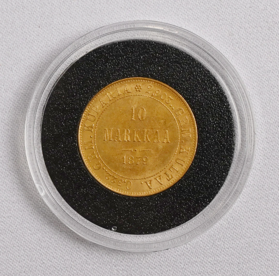 1879 10 markka gold.