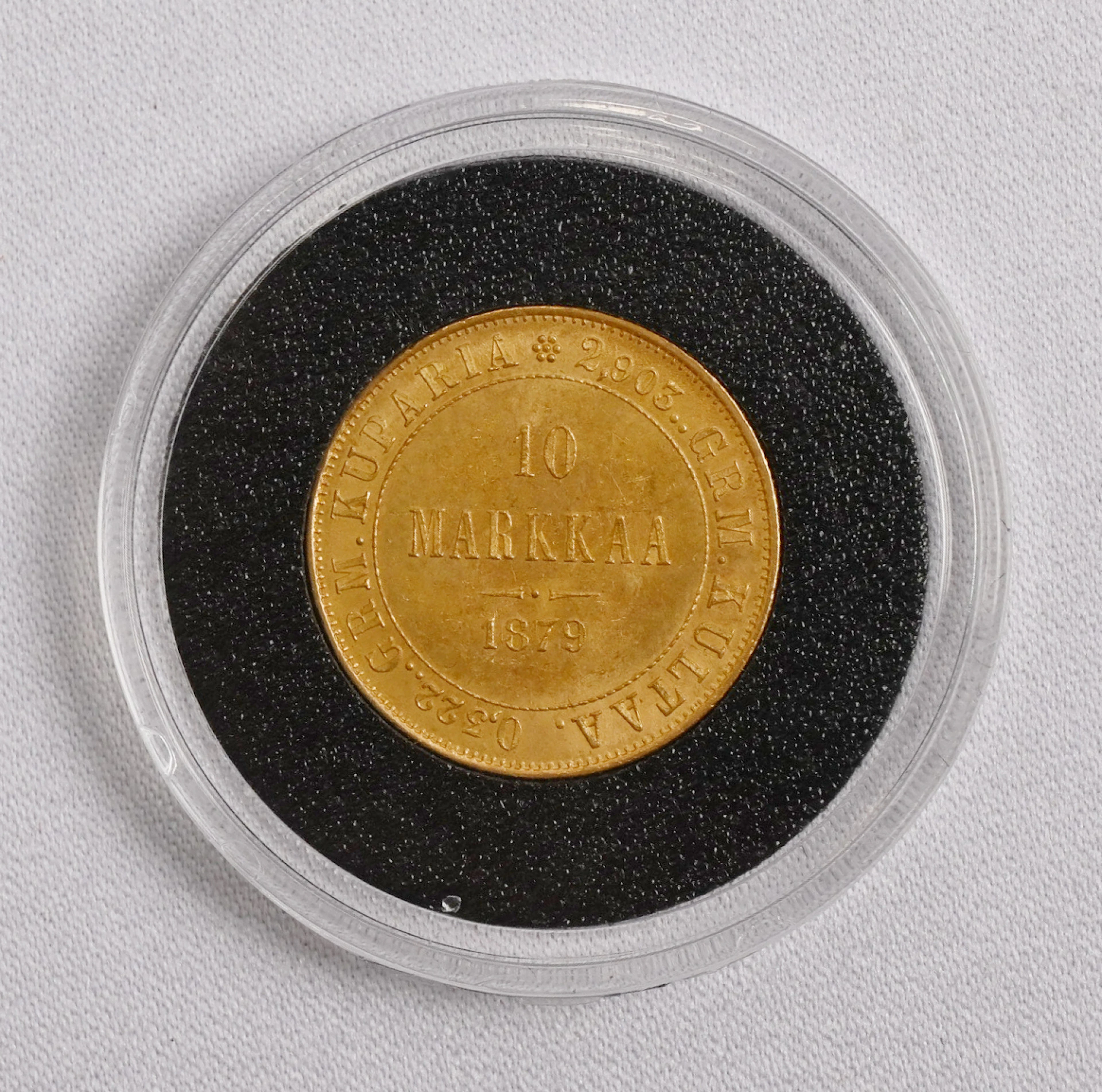1879 10 markka gold.