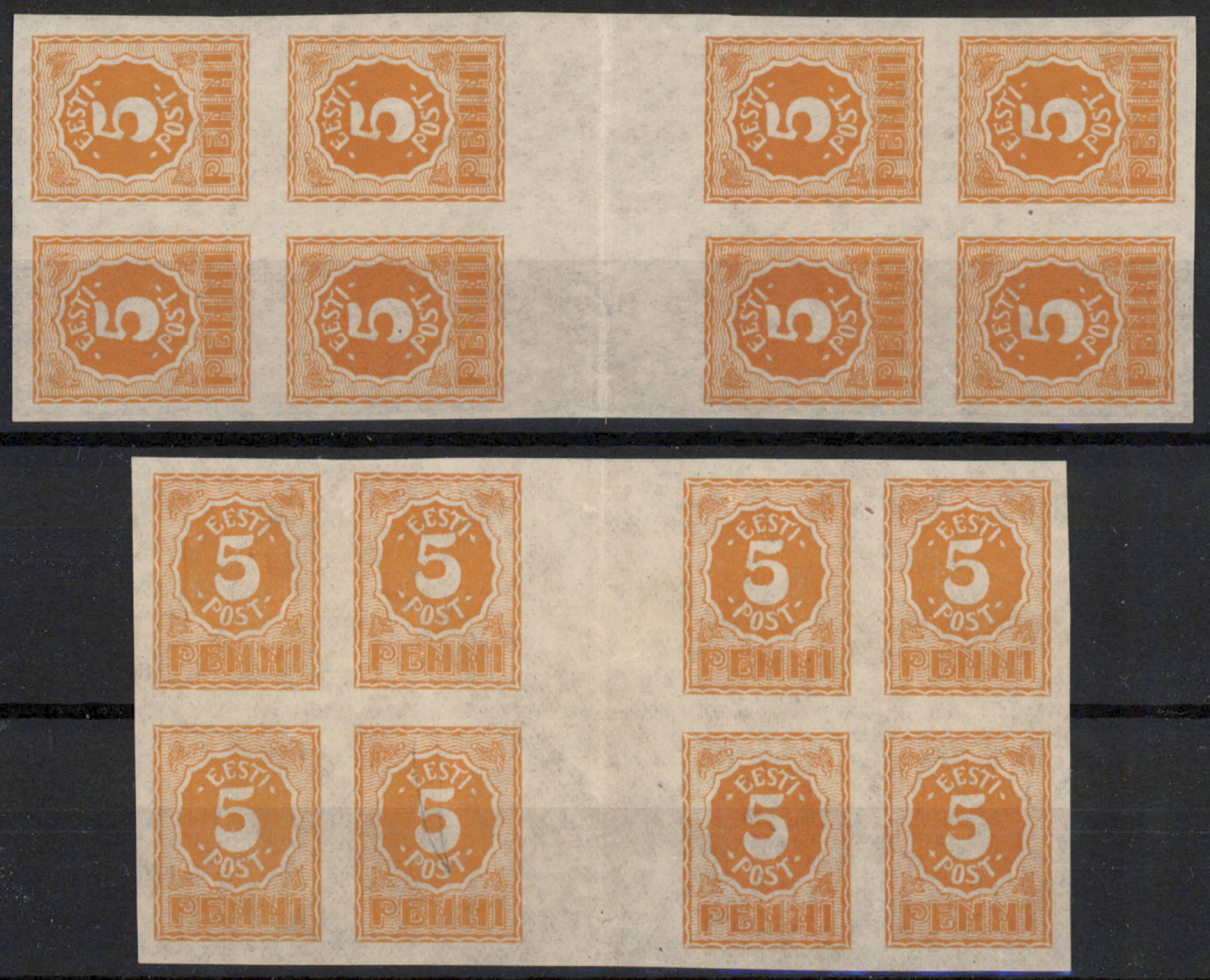 1919 Number design 5 penni Mi 6, mint * horizontal and vertical multiples