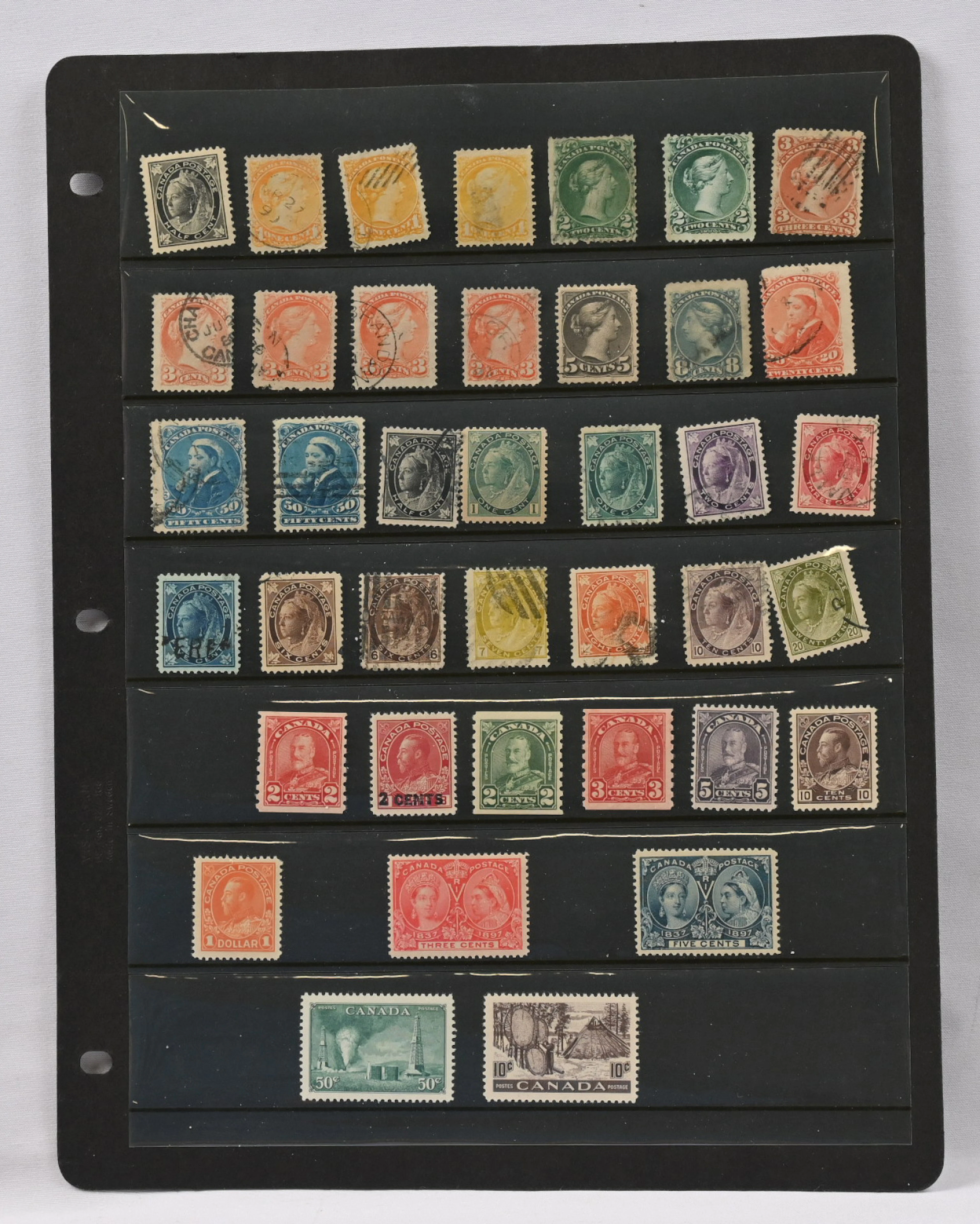 Stamp selection on two stock pages.