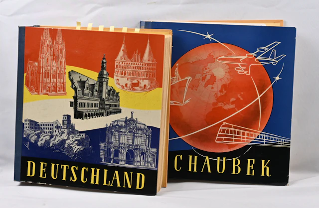 1945 - 1990 collection of mainly used material in two albums. Comprehensive-look