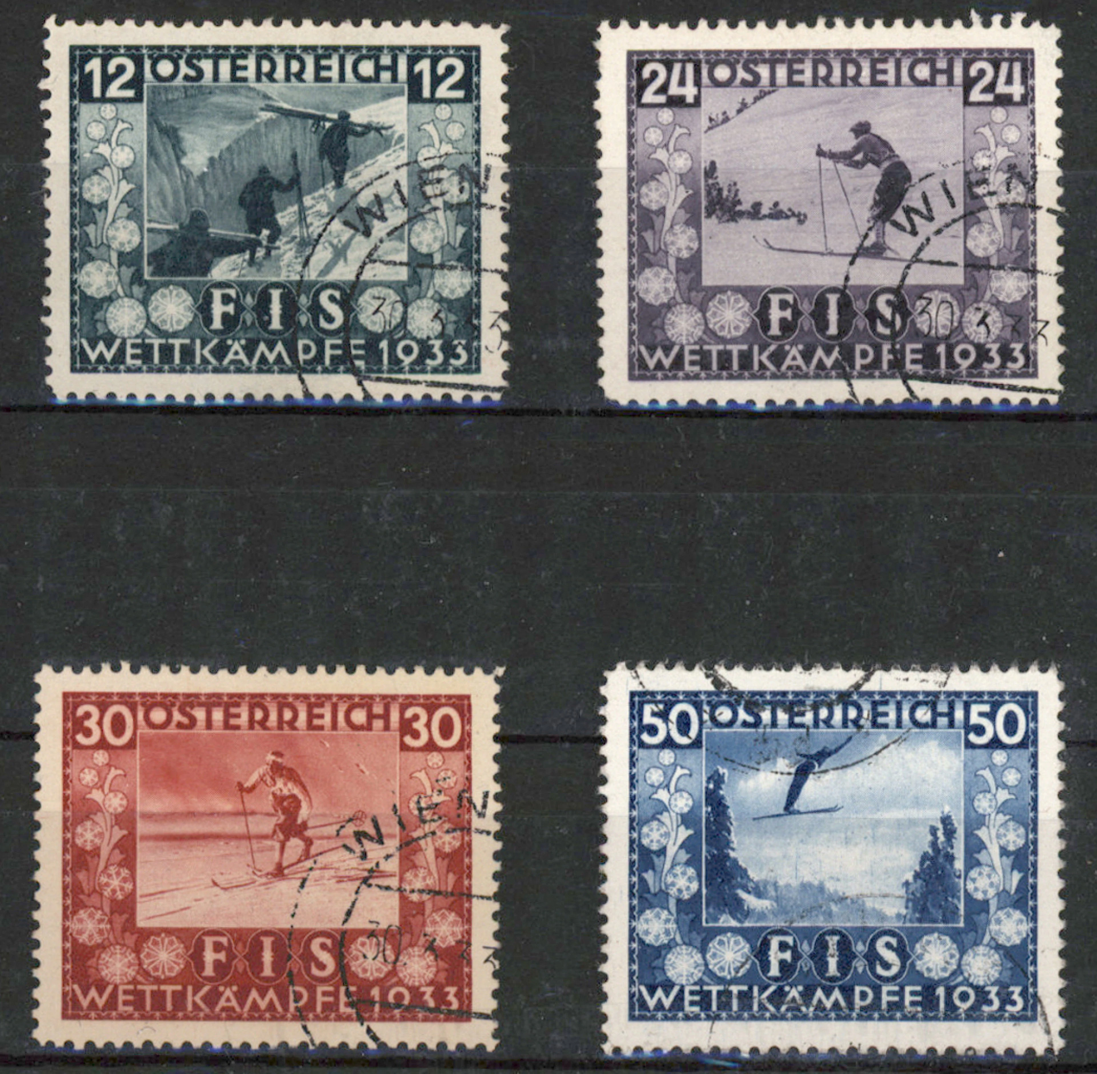 1933 FIS Mi 551-554, used set.