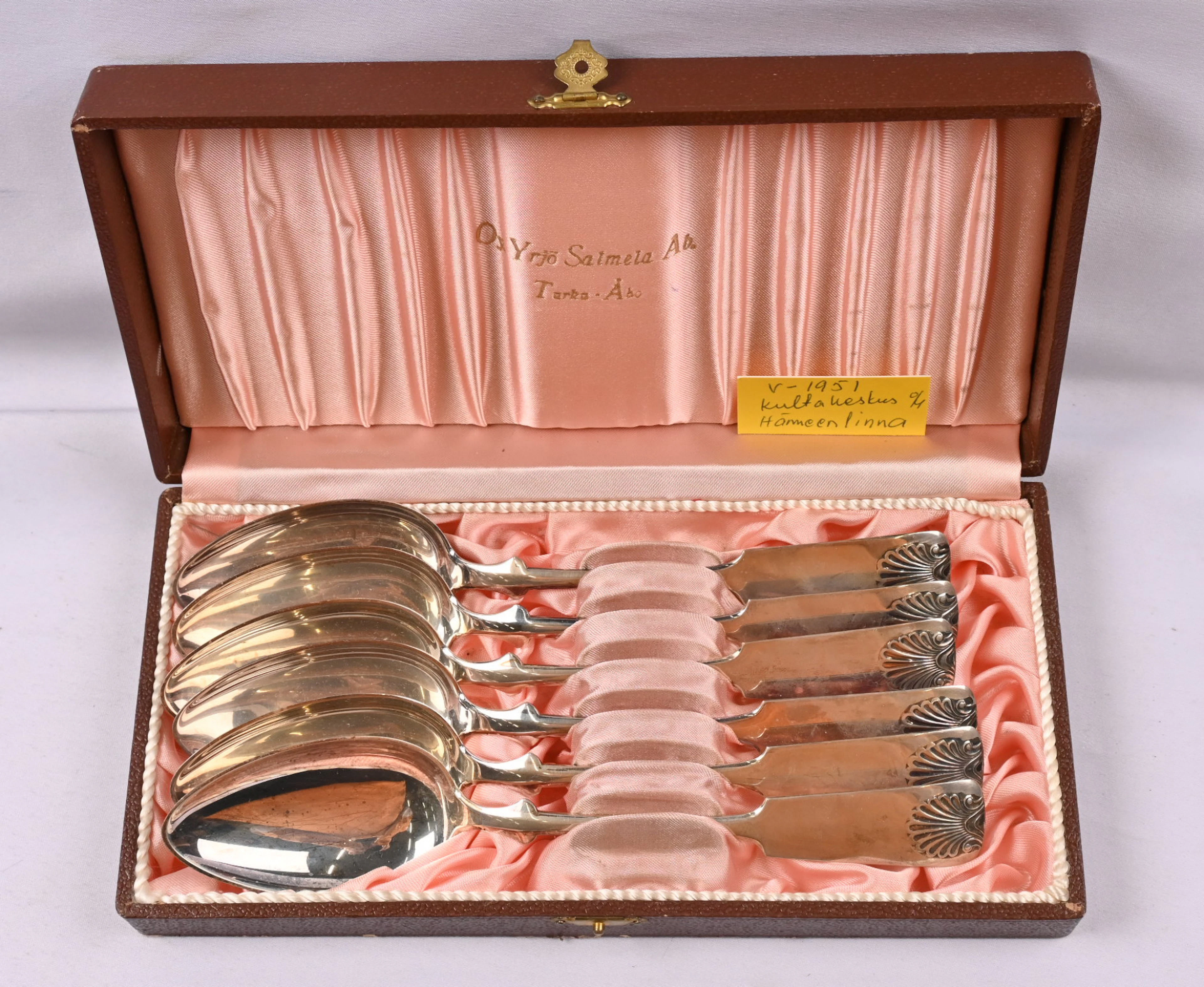 Musla, large silver (813) tablespoons six pieces in a box. Kultakeskus