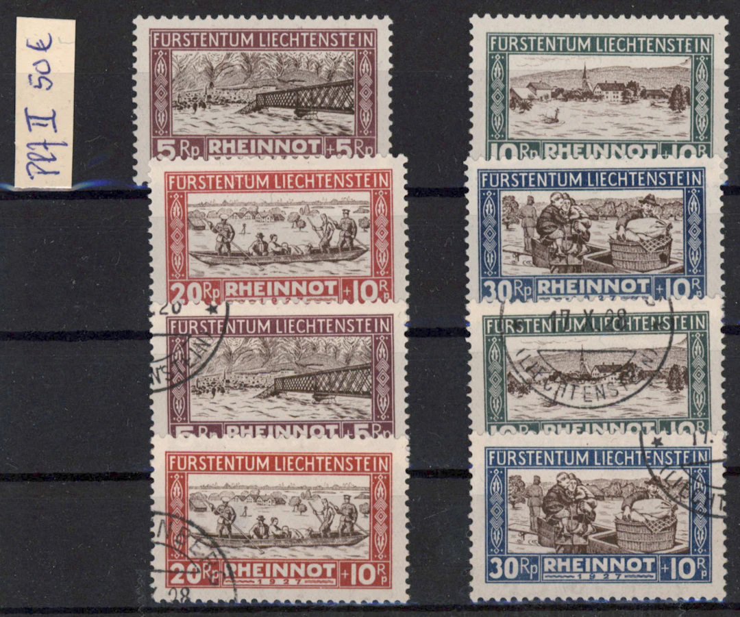 1928 Flood relief Mi 78-81, mint * and used set.
