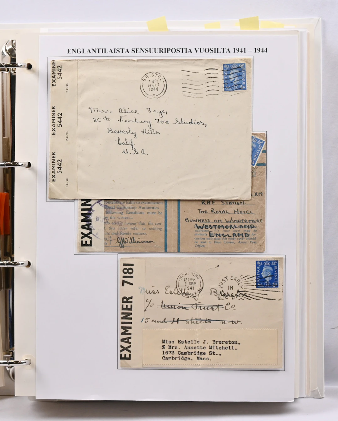 Field and military post material in an album, mainly post-war but