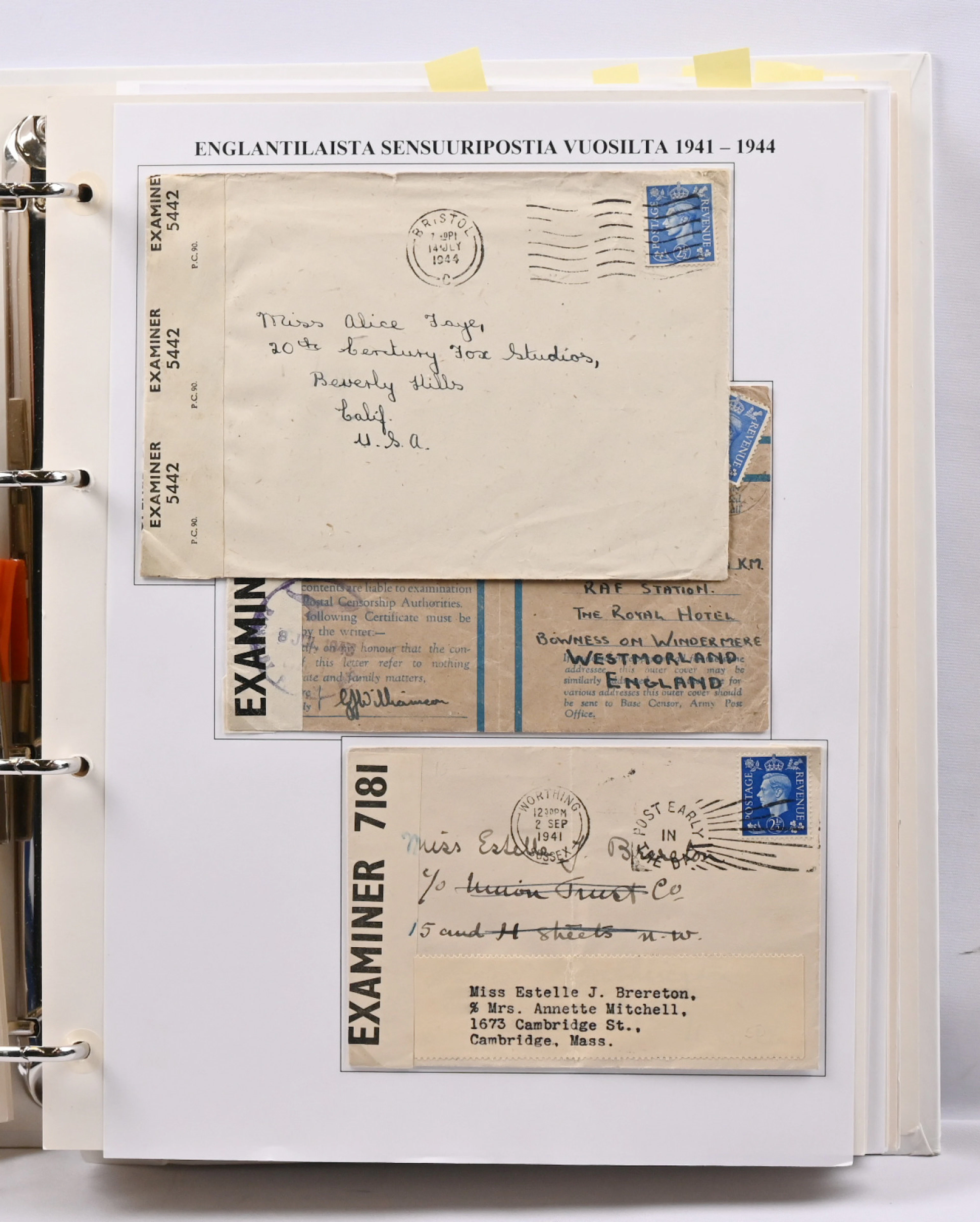 Field and military post material in an album, mainly post-war but