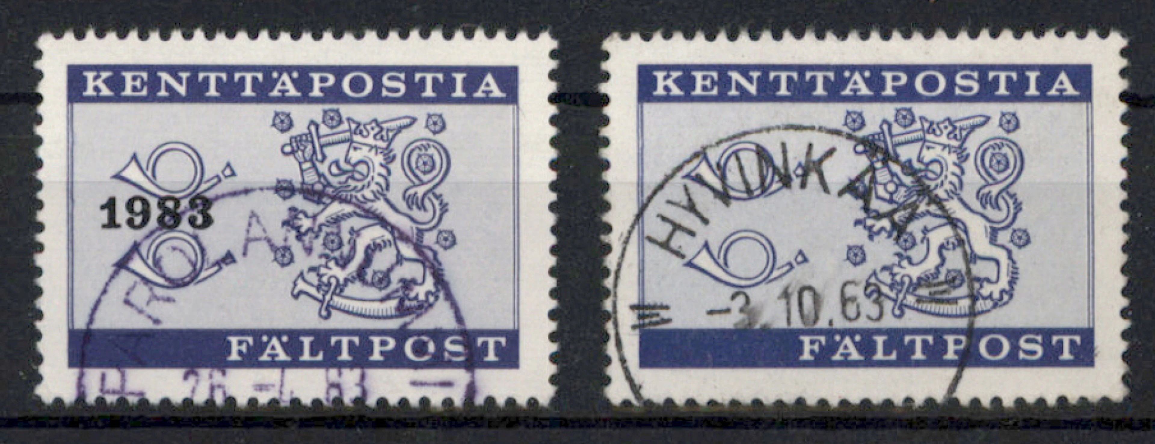 1963 and 1983 Field post stamps, very fine used.