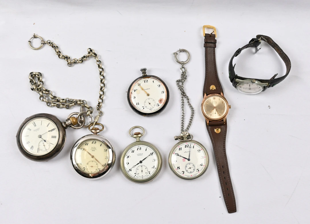 Pocket watches four pieces including eg. Waltham and Leijona, including