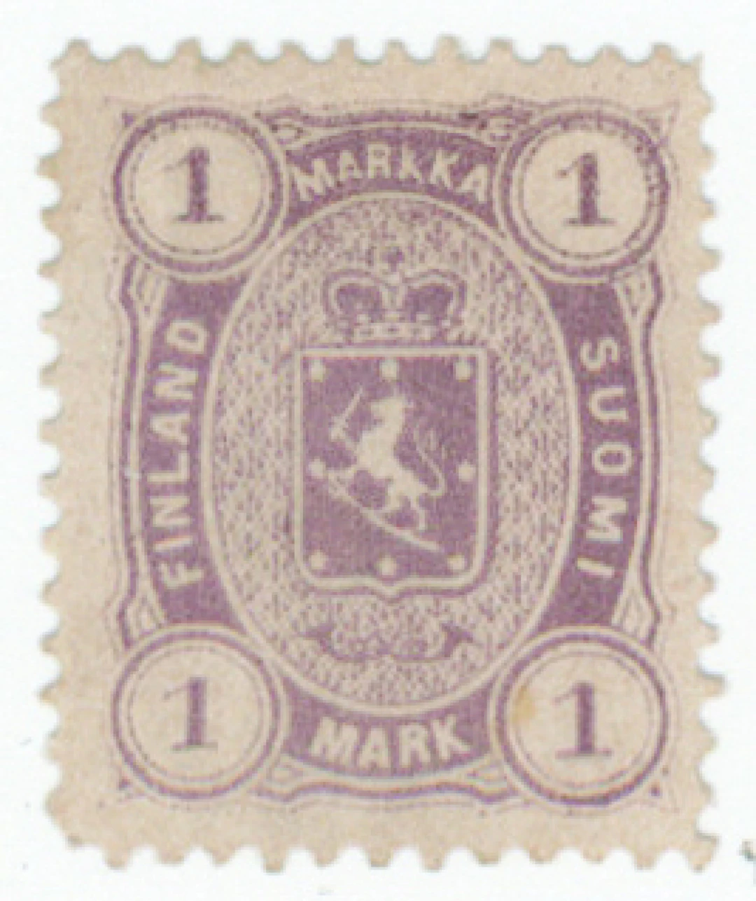 1 markka reddish lilac, mint *. (L. 17LBa).