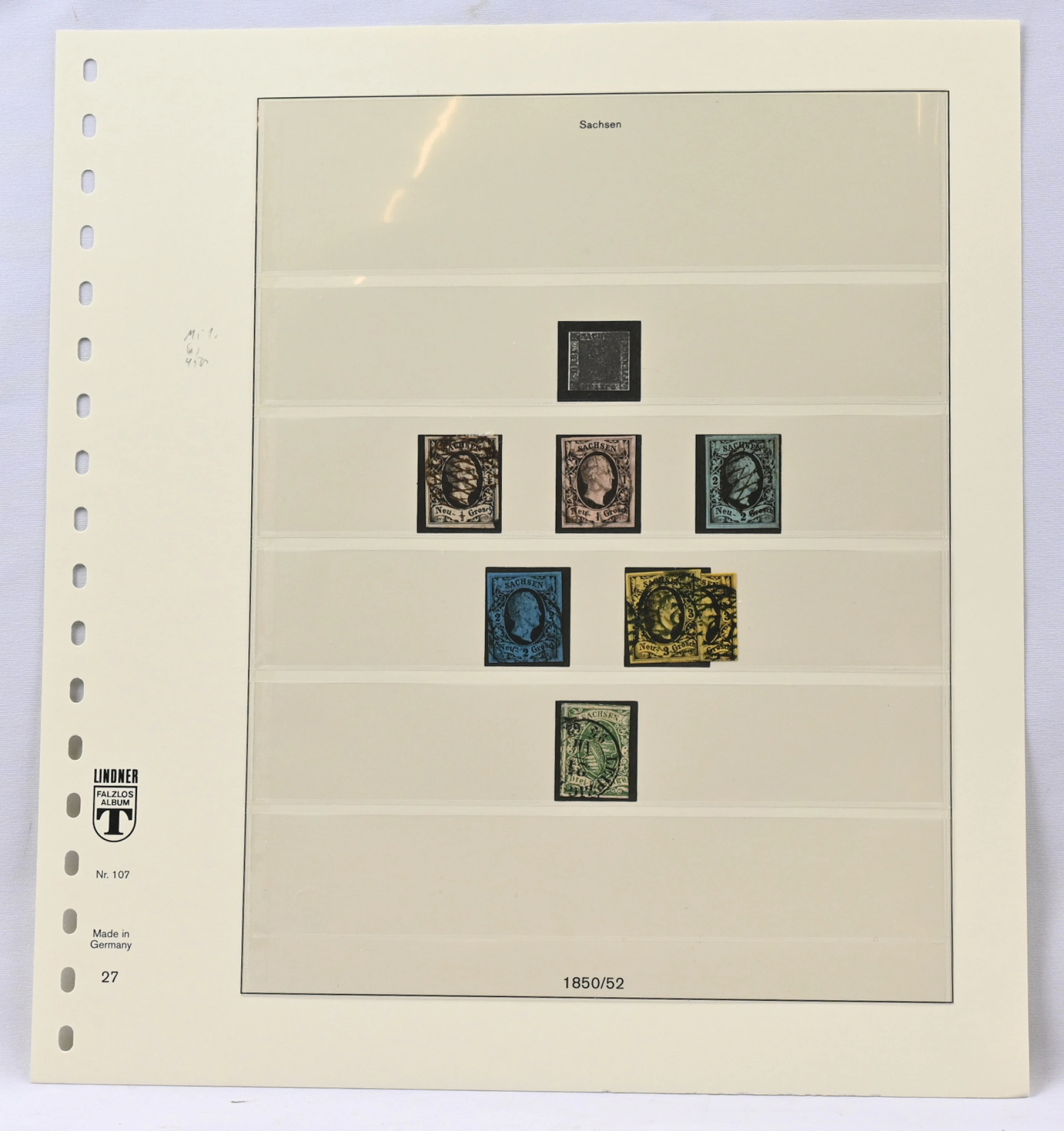 Saxony and Schleswig-Holstein collections on pages, approximately