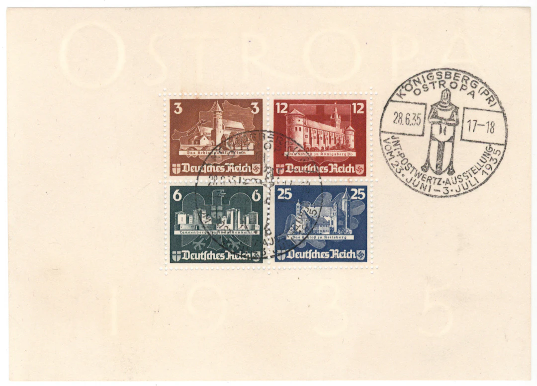 1935 Ostropa Mi BL3, beautiful miniature sheet cancelled with a special
