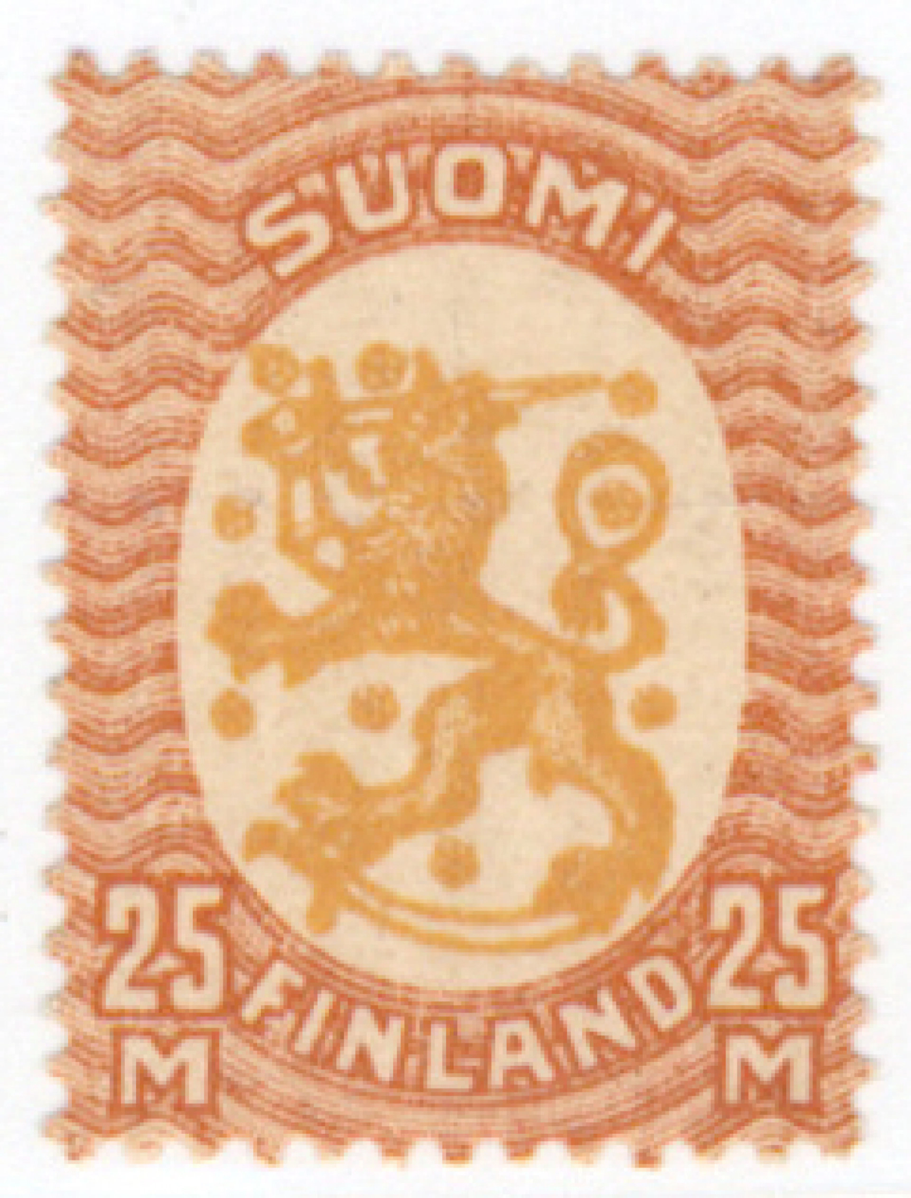 25 markka BW1 rare very fine mint ** stamp (L. 124BW1).