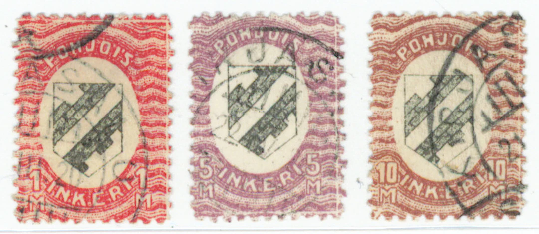I set 1 markka, 5 markka and 10 markka, used stamps