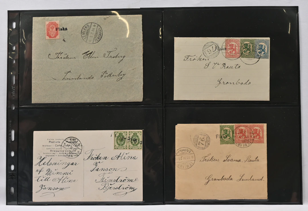 Old Aland Island postal items 30 pieces. Russian cancellations (eg.