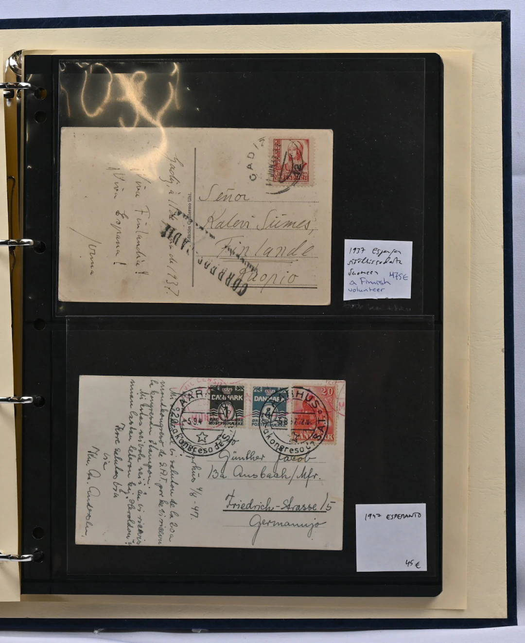 1847 onwards fascinating lot of selected postal items in album. Over