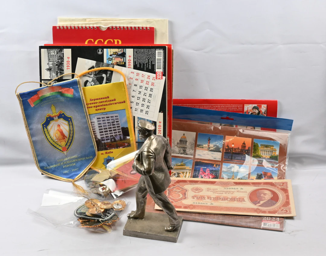 Souvenirs from the Soviet Union and Russian era, as well as a few