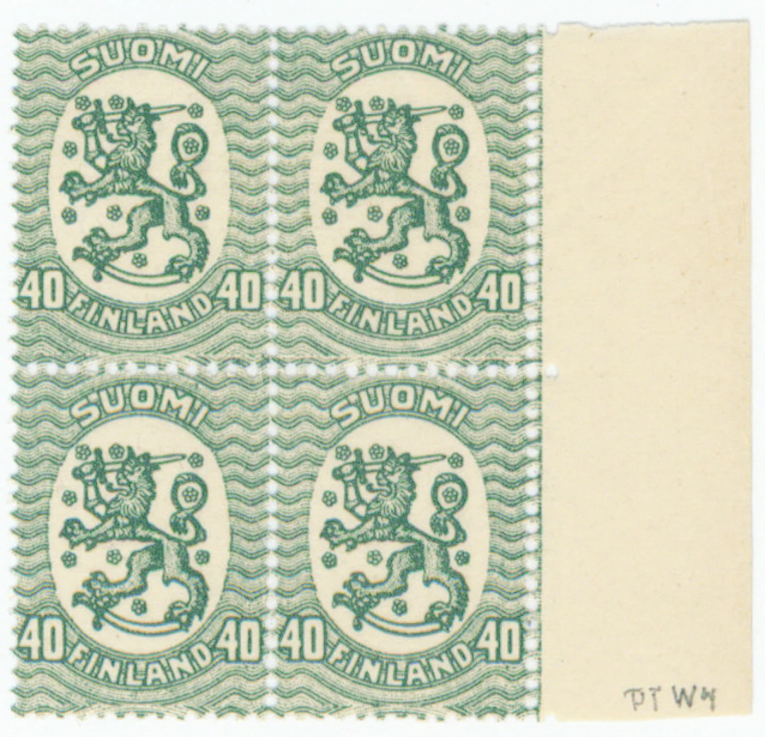 40 penni BW4 very fine mint ** block of four (L. 128BW4)