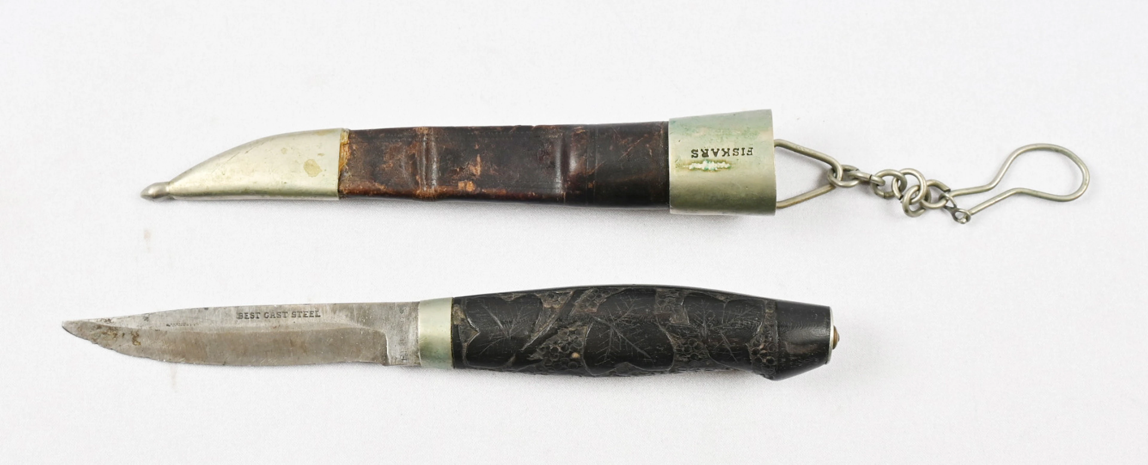 Fiskars, old knife, on the blade: Best cast steel, blade length approximately
