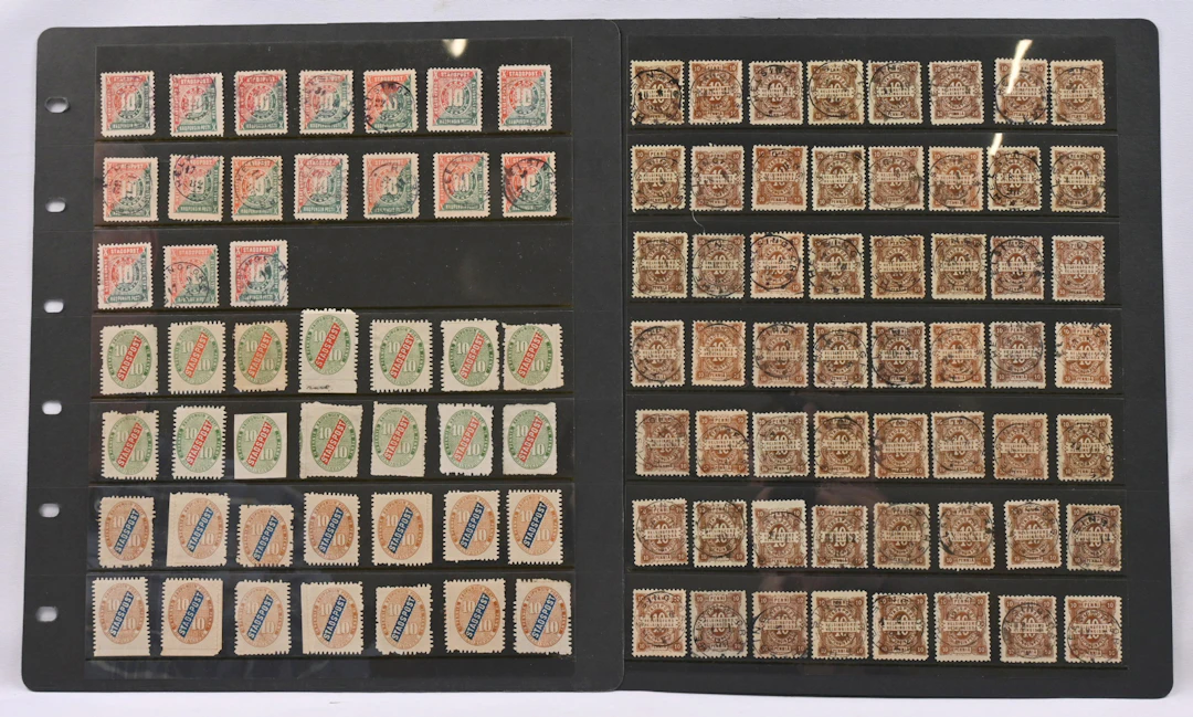 Stamps and reprints selection of the Helsinki local post.