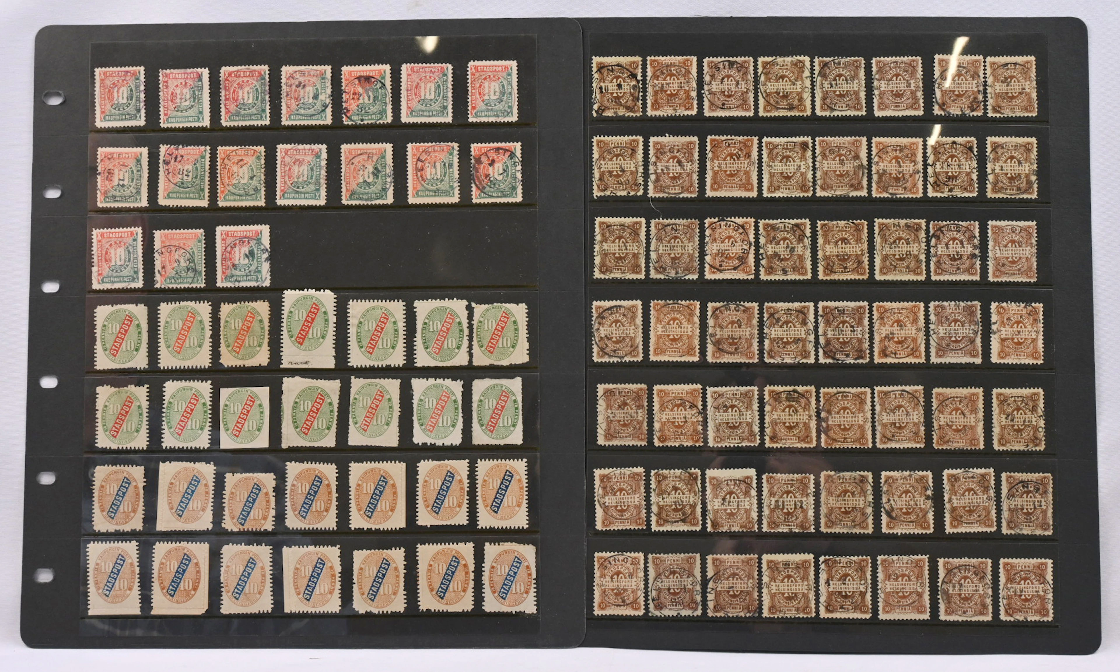 Stamps and reprints selection of the Helsinki local post.