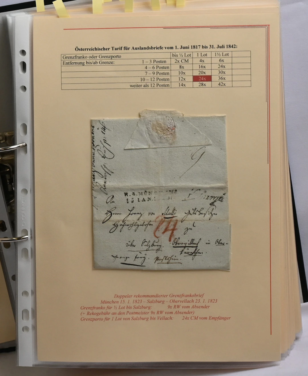 1788 - 1865 fine cover collection of pre-philately in a binder, over