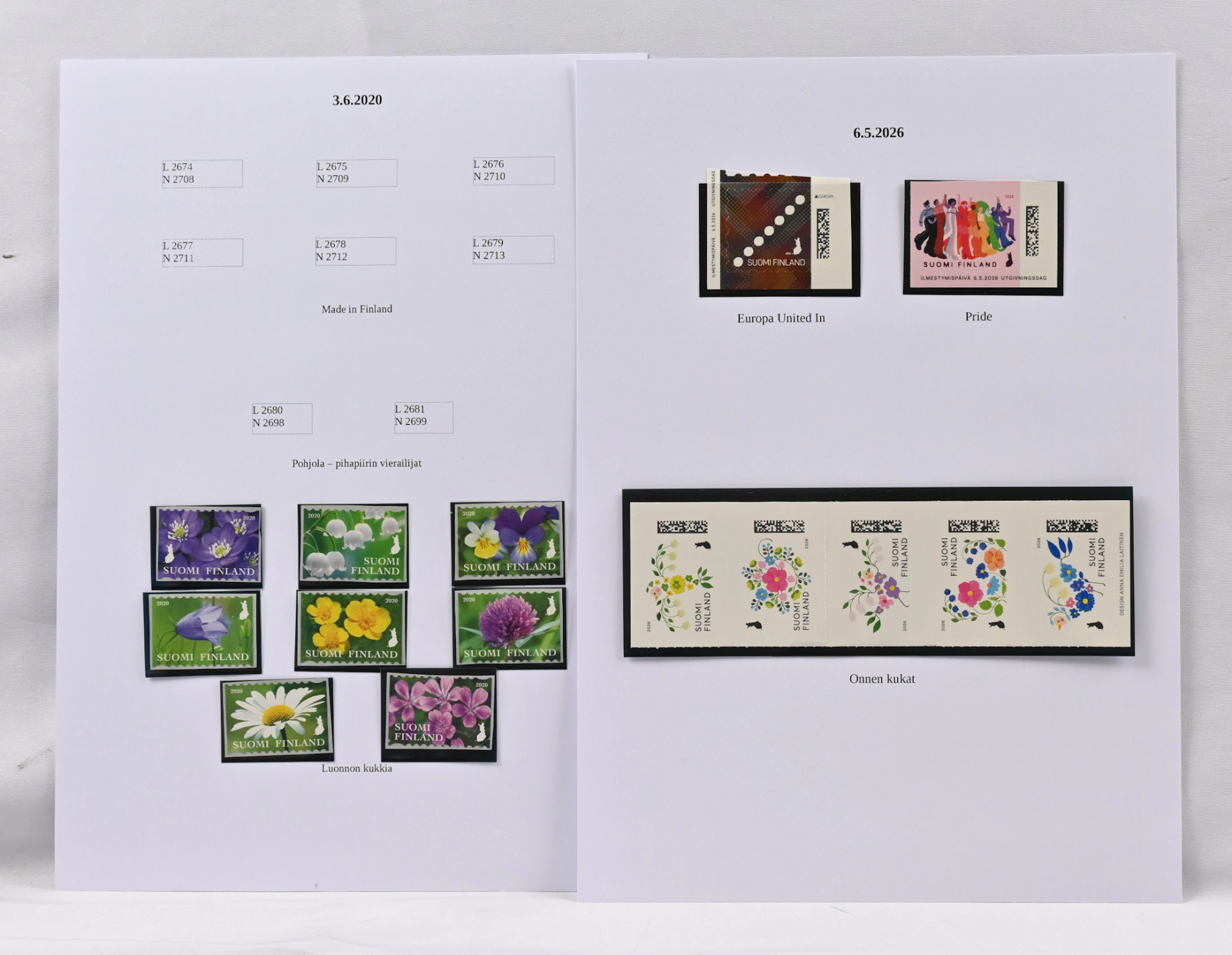 2020 - 2026 MNH ** stamps approximately 90 pieces on pages.