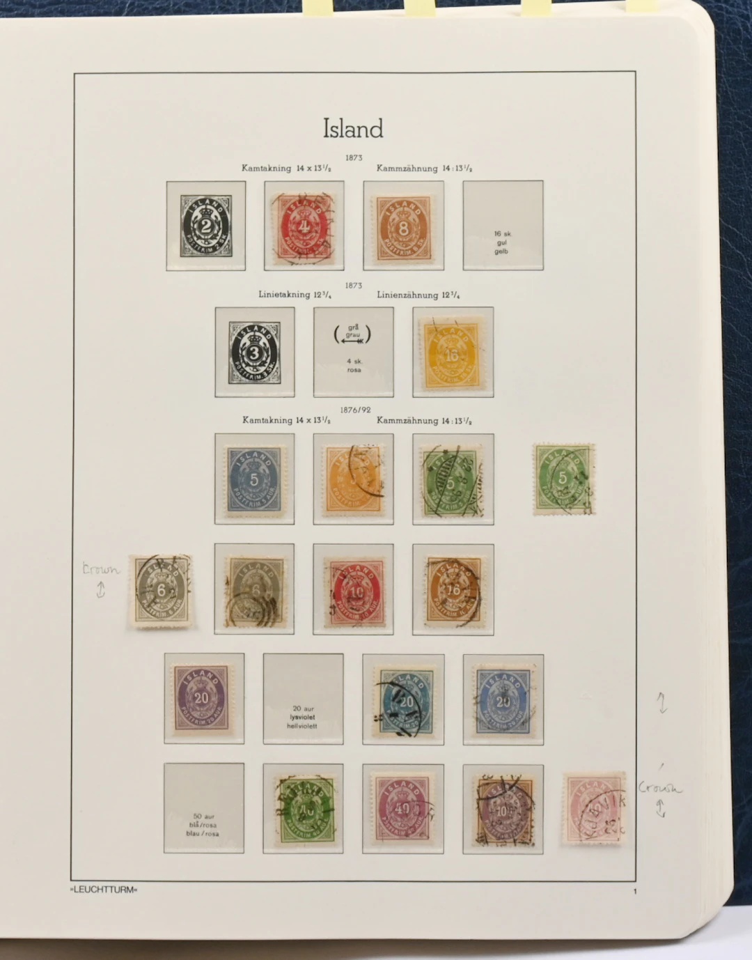 1873 - 1985 small collection on Leuchtturm pages with mounts in an