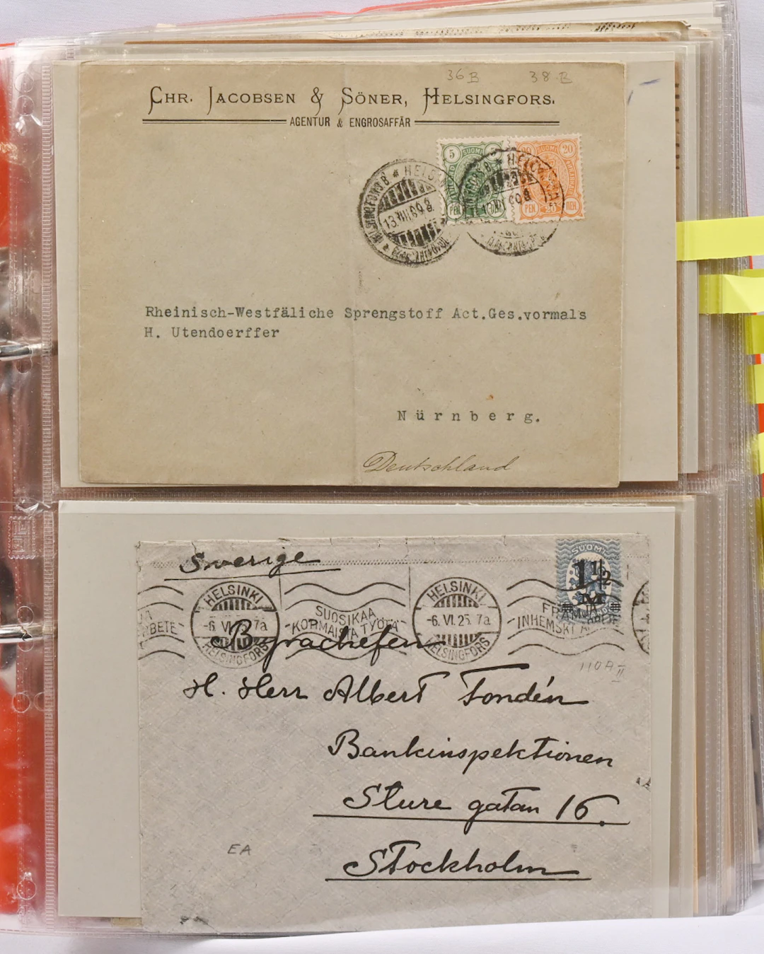 From 1900 onwards fine postal item selection in two albums. In the