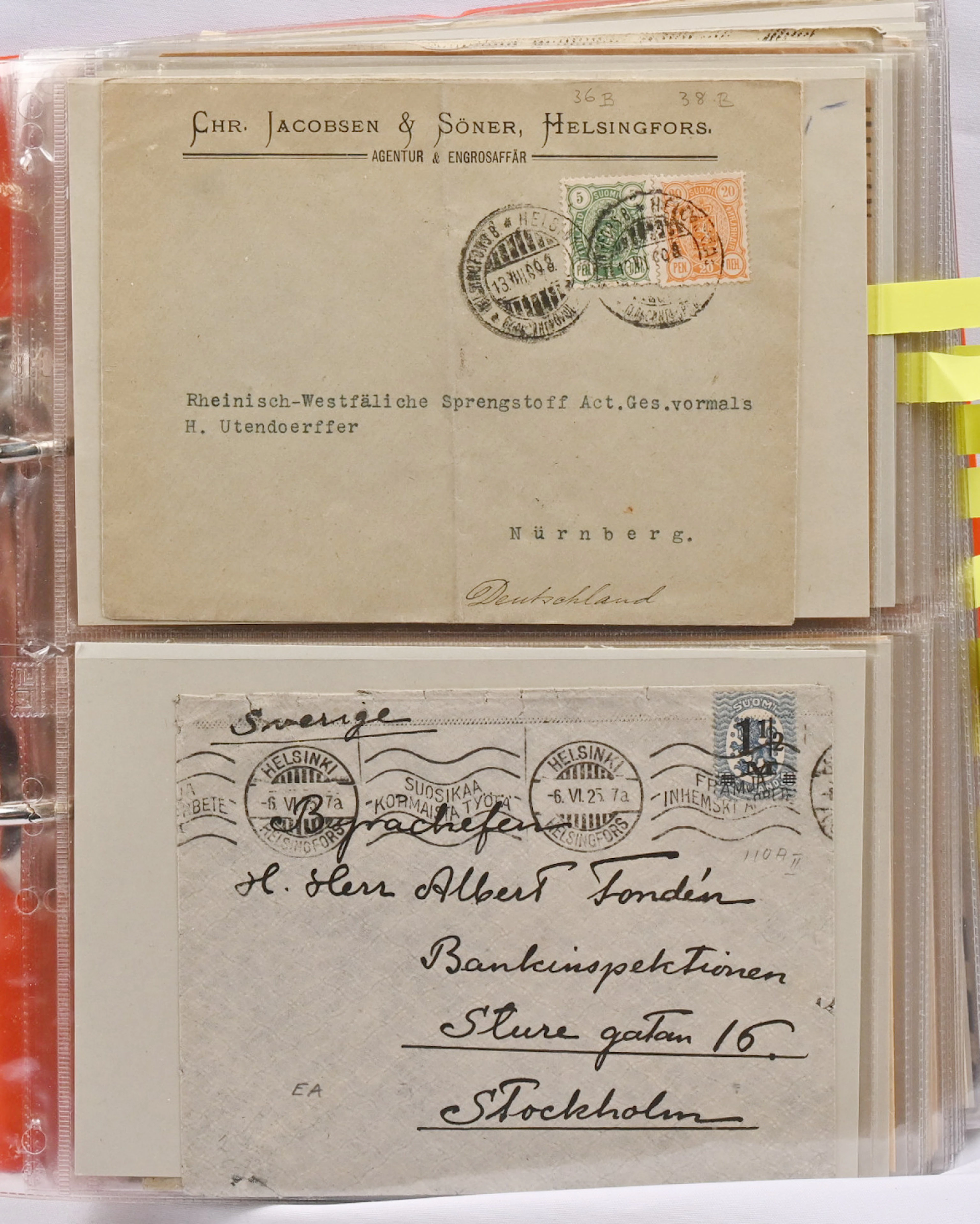 From 1900 onwards fine postal item selection in two albums. In the