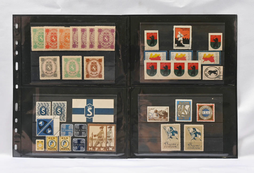 Old envelope seals fine large selection on stockcards. Well over 100