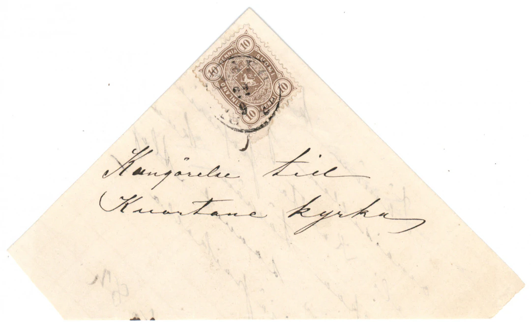 10 penni yellowish olive-brown on a rare local letter (announcement