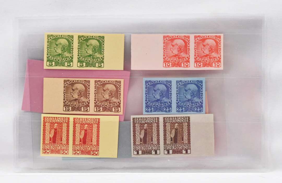 Post in Crete 1908/1914 Mi 17-24U, eight rare IMPERFORATE PROOF HORIZONTAL