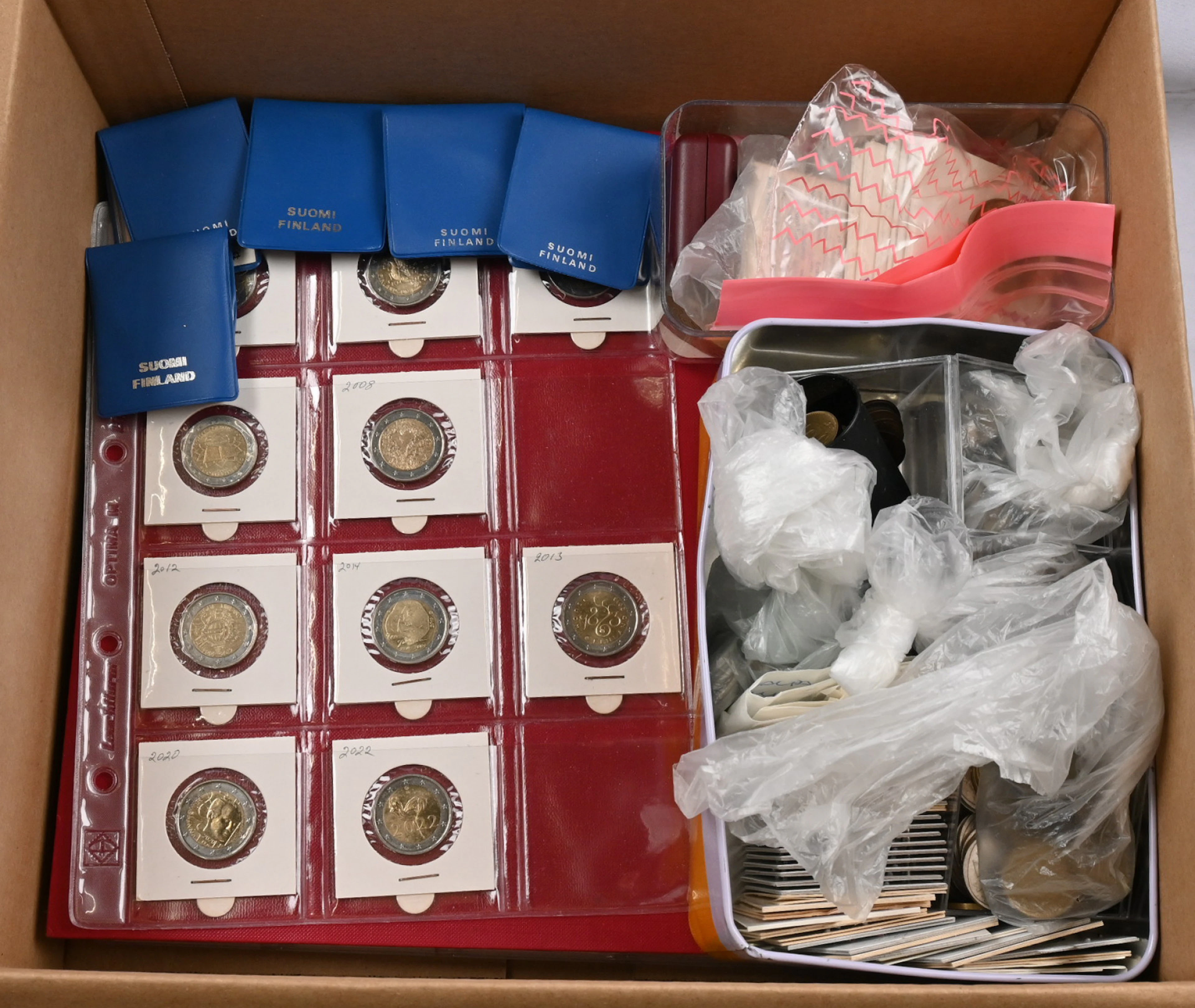 Selection of coins in an album and loose over 5 KG including eg. some