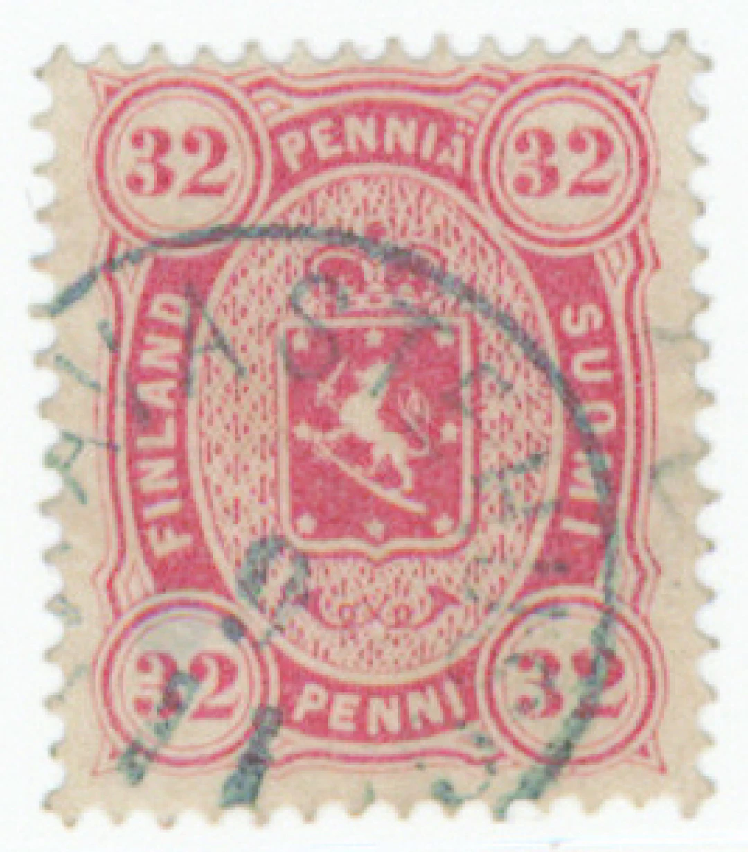 Copenhagen printing, beautiful Tavastehus 1875 cancellation. Corners