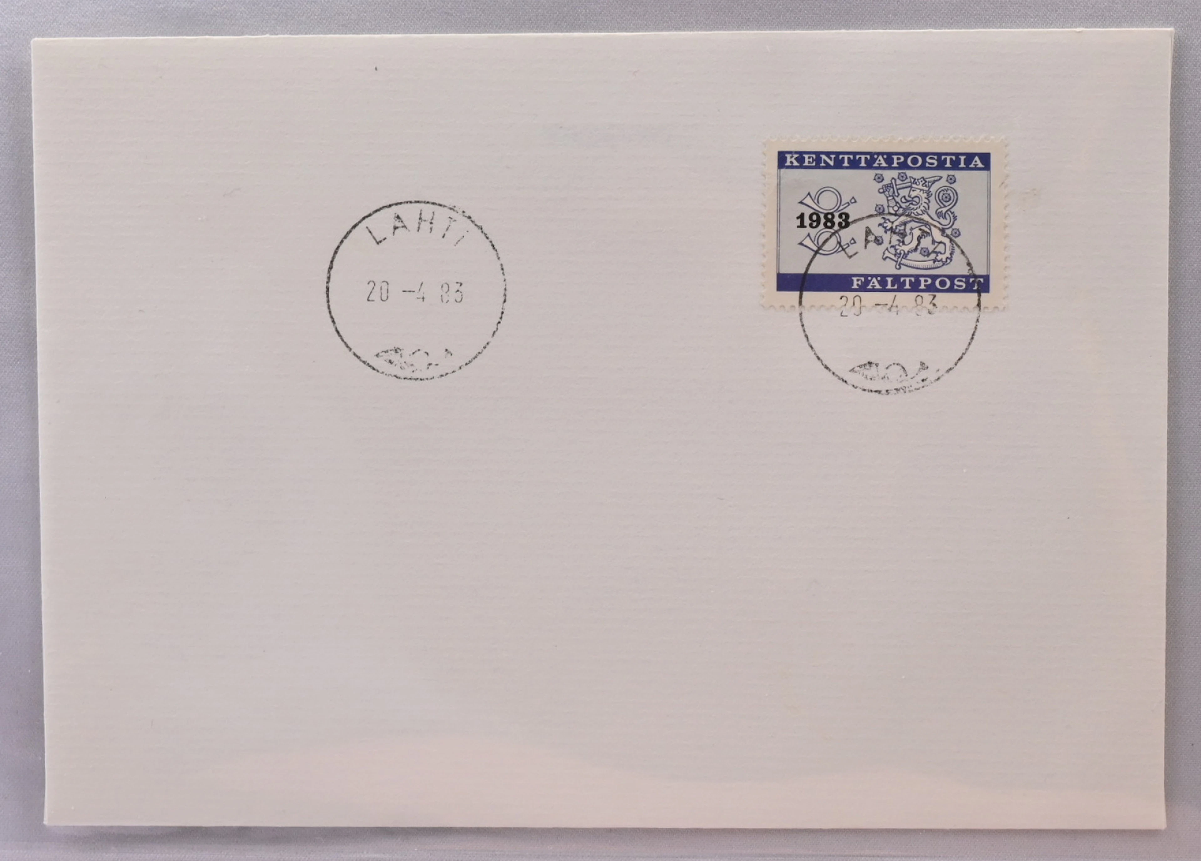 1983 field post stamp on cover, very fine used Lahti 1983.