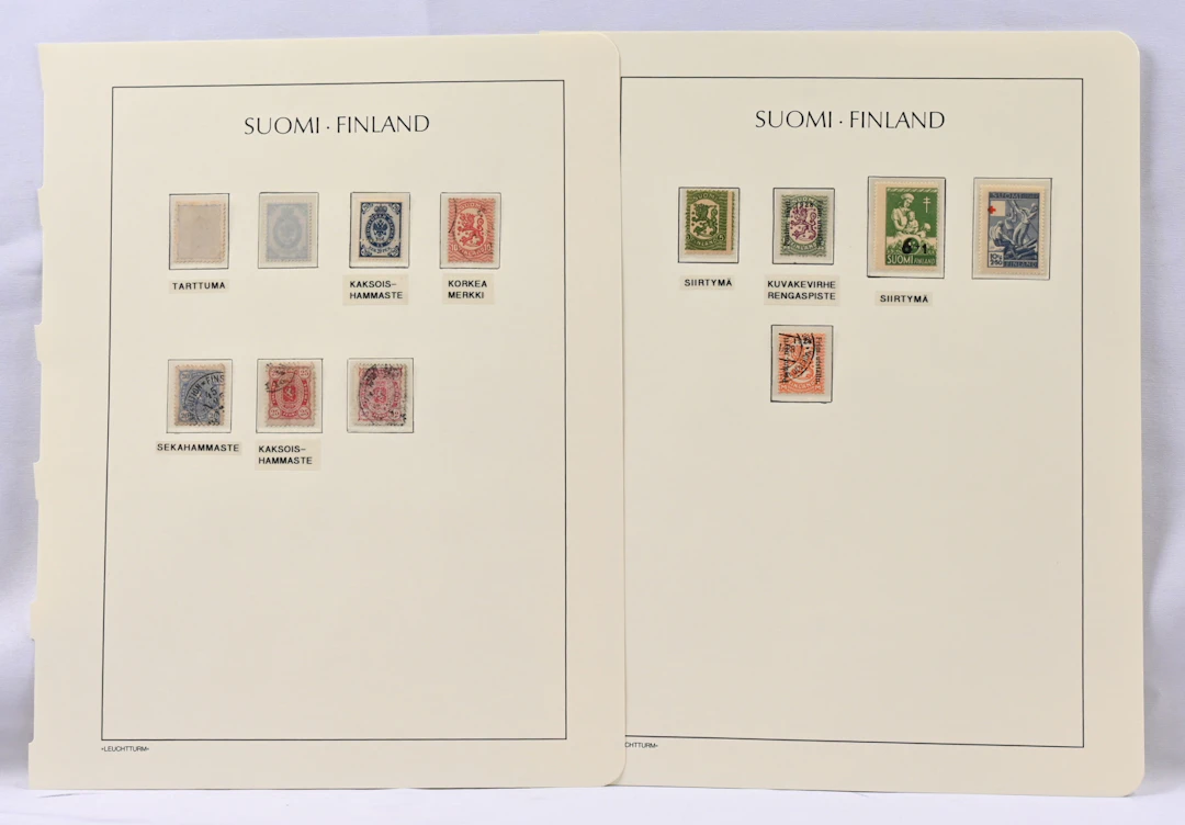 1875 - 1946 small selection of varieties etc. on two pages eg. double