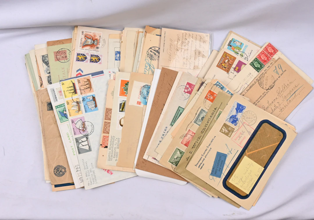 Foreign postal items fine small selection in a box. Mainly old, plenty