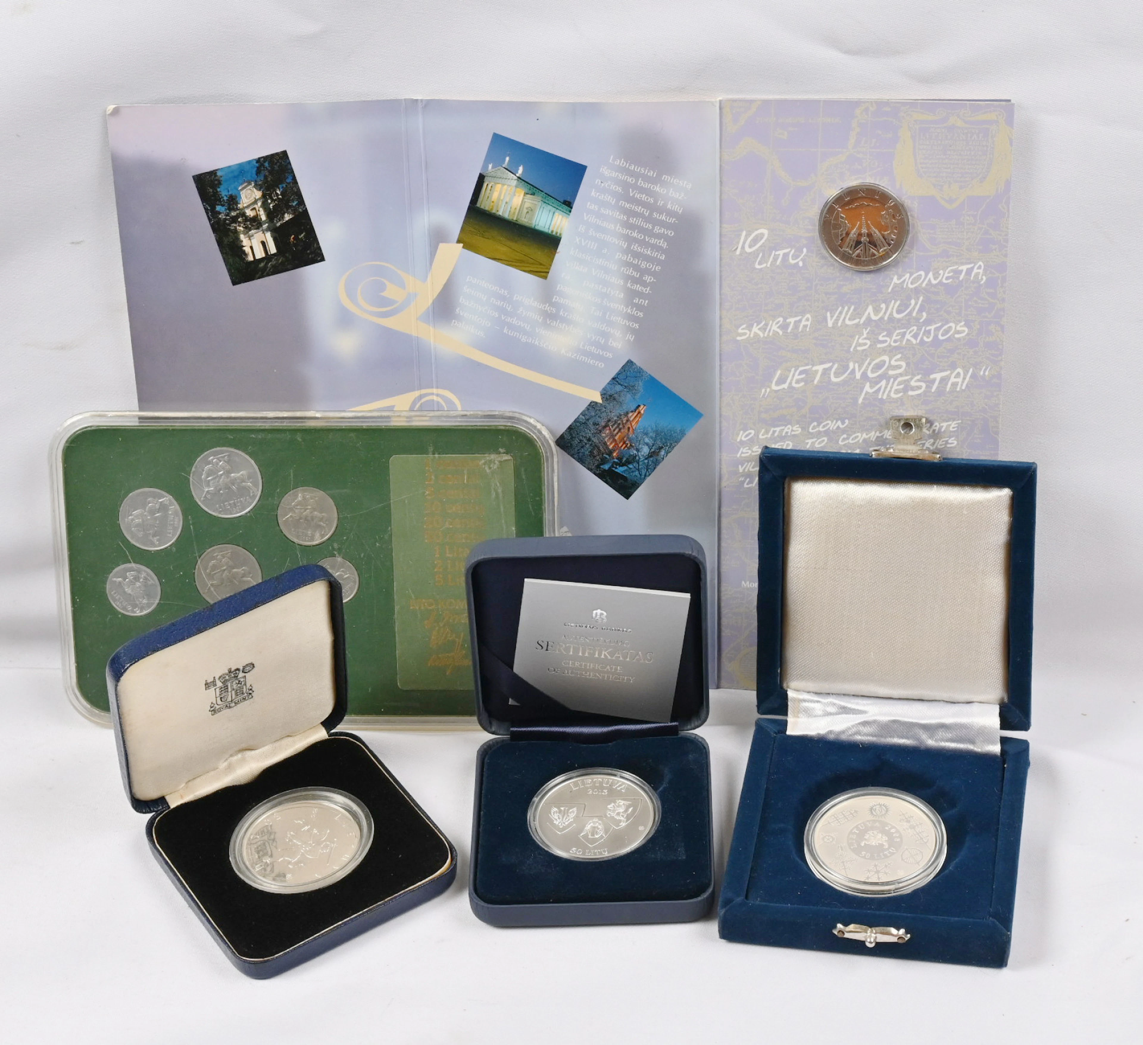 Lithuania 2008, 2010 and 2013 50 Litu silver. Proof. Additionally