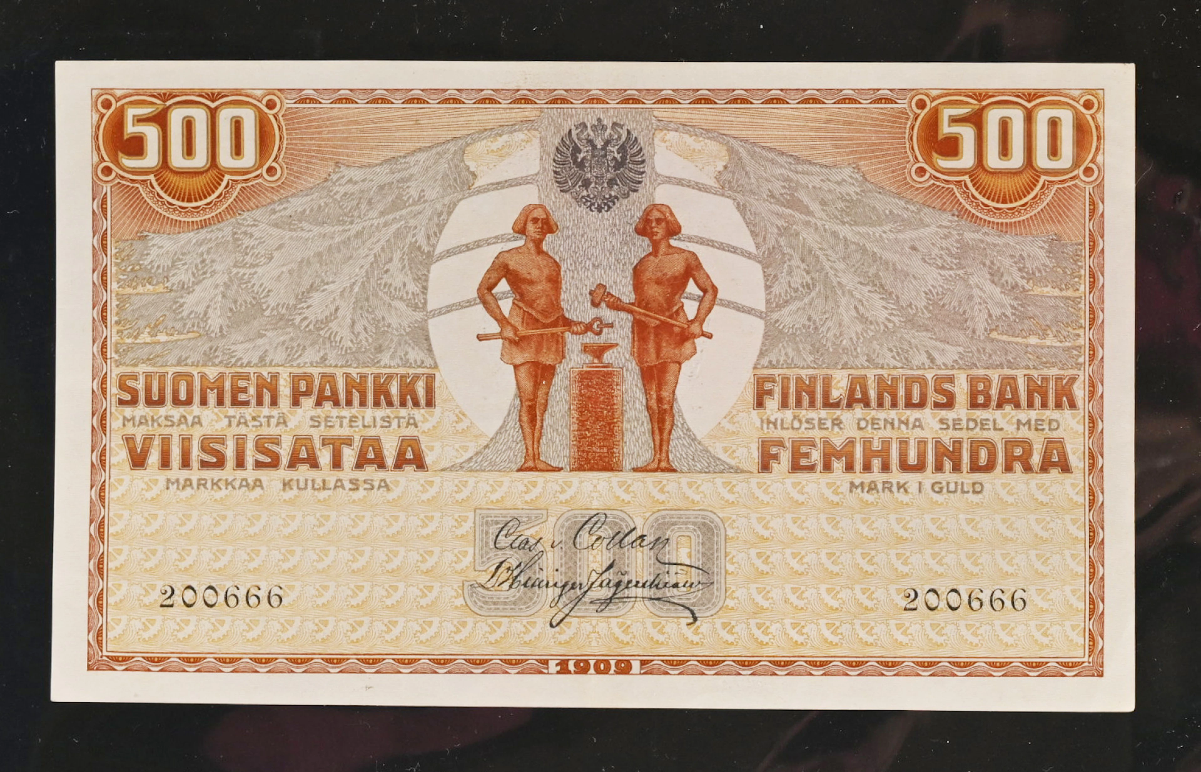 People's Delegation selection from 1 markka to 500 markka, nine banknotes