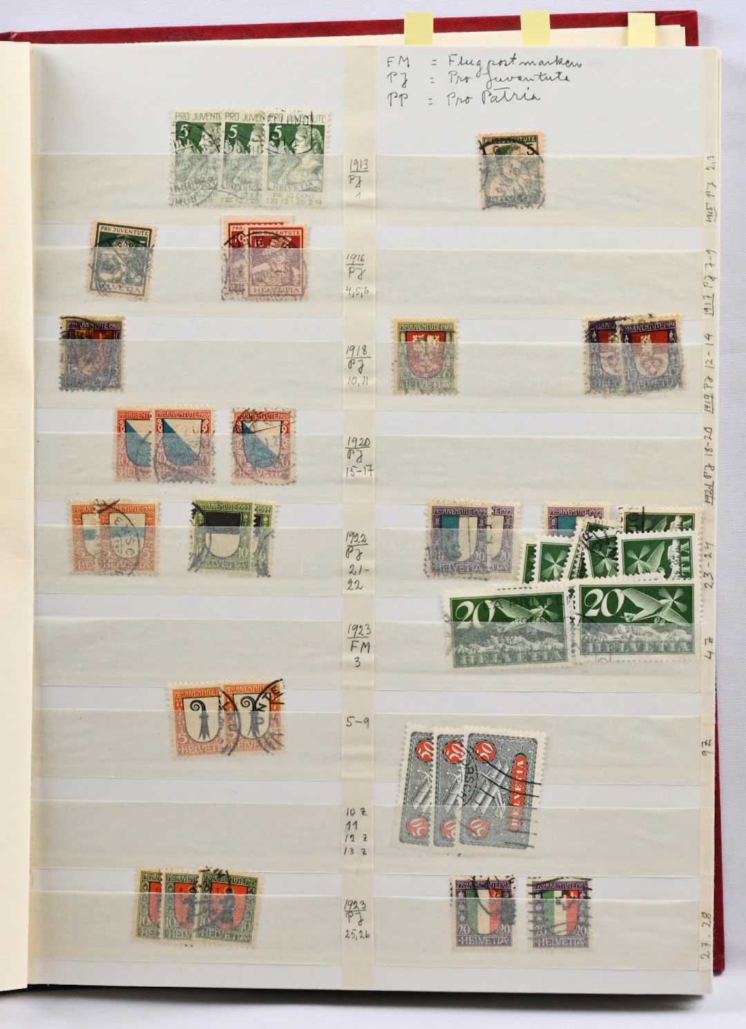 1913 - 1985 old stock in a stockbook including Pro Juventute, Pro