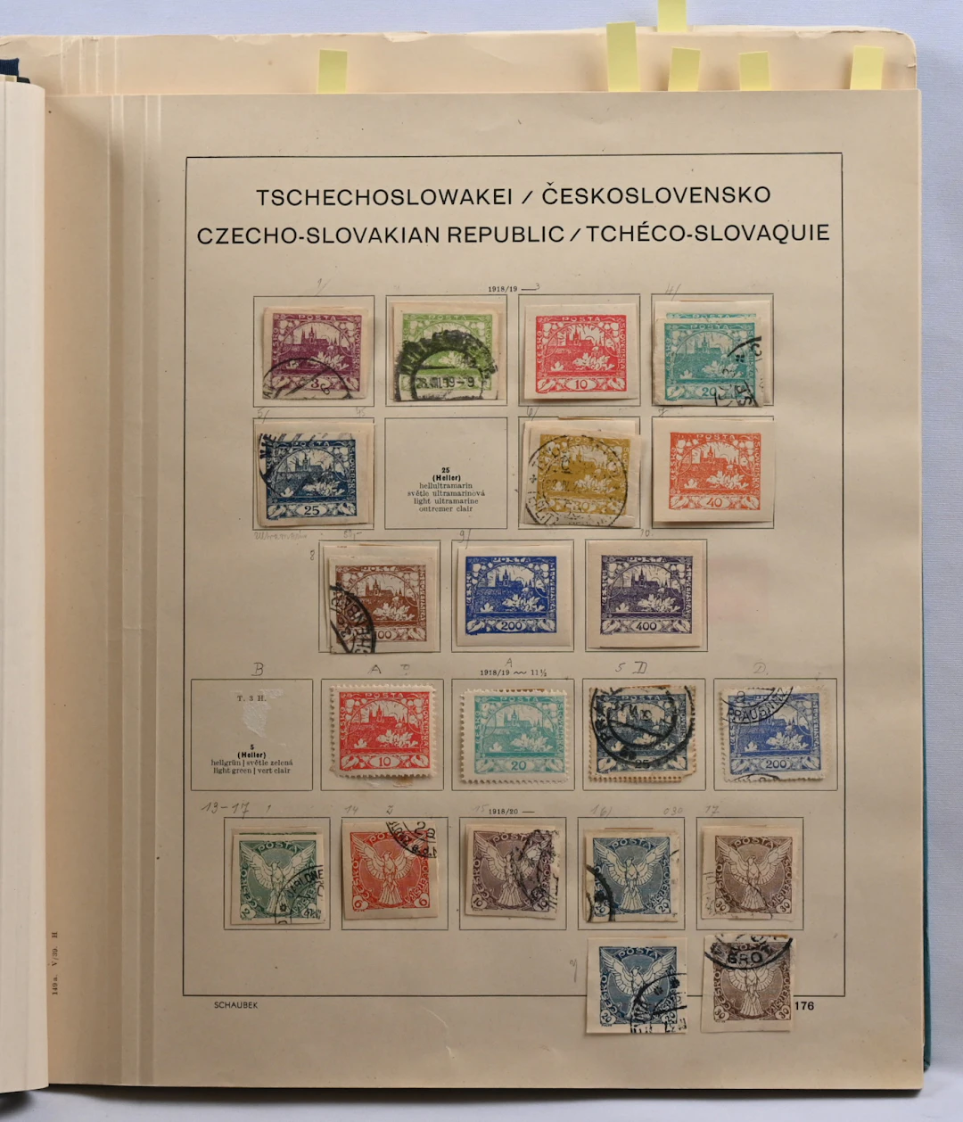 1918 - 1938 collection in an album, Bohemia & Moravia material included