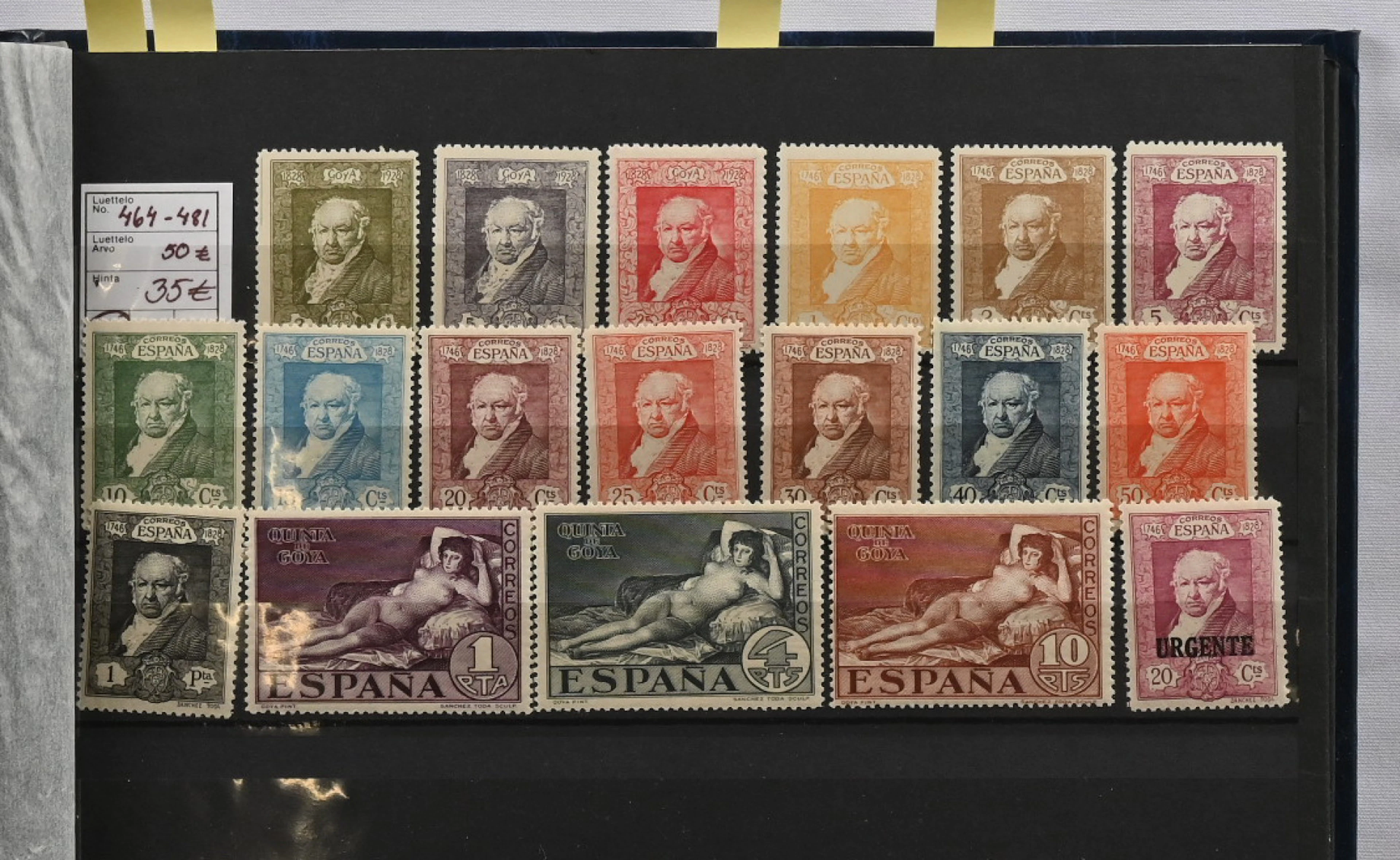 Dealers old sales album with mainly mint material up to 1980s. Total