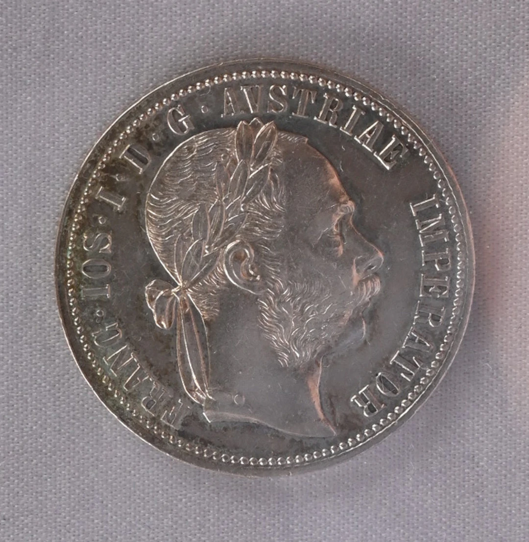 Austria 1875 1 Florin silver. Rare commemorative coin in honor of